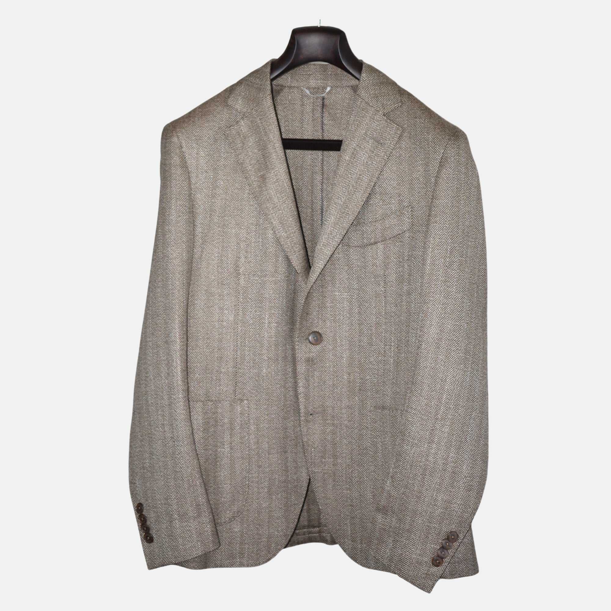 Beige Herringbone Blazer made of Wool/Silk (EU 50)