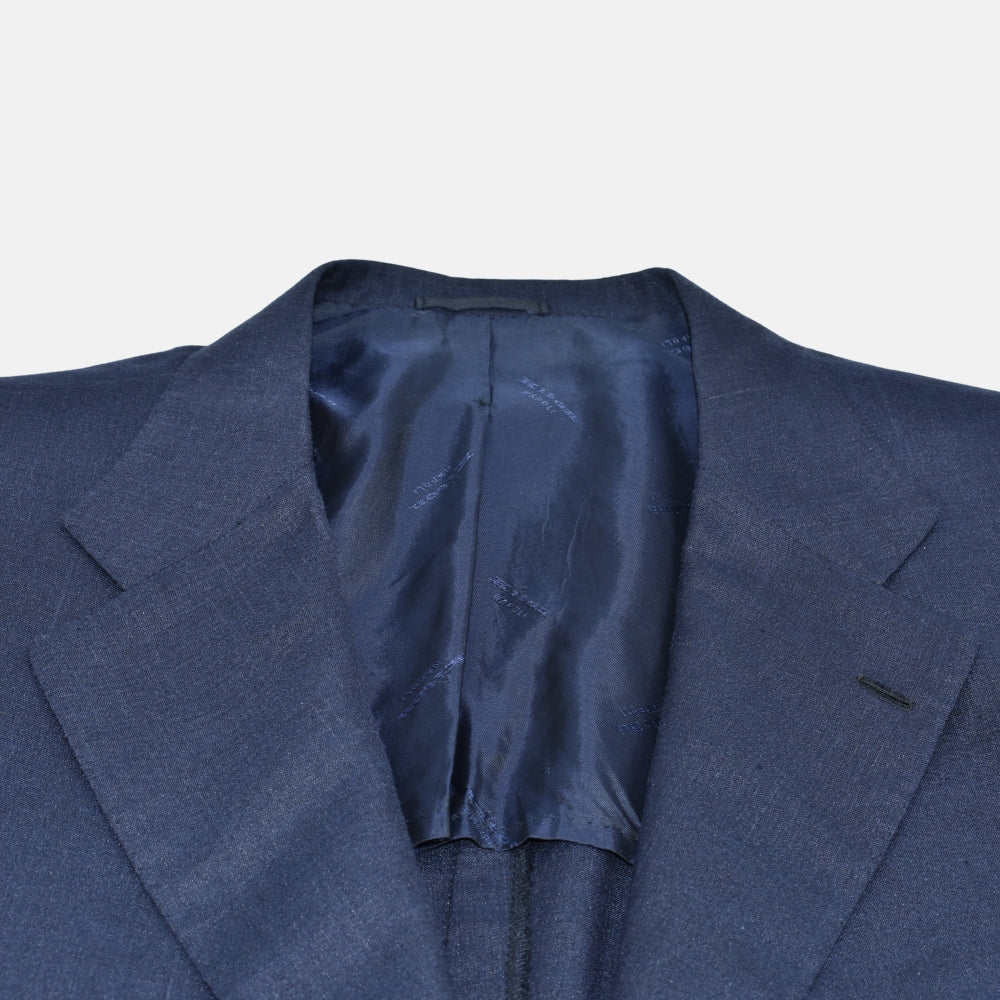 Navy Blue Silk/Linen Blazer