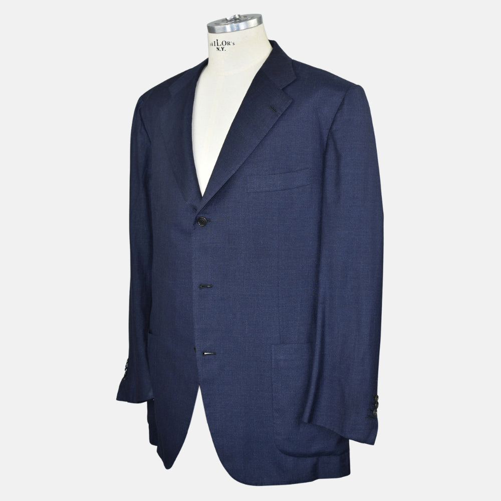 Navy Blue Silk/Linen Blazer