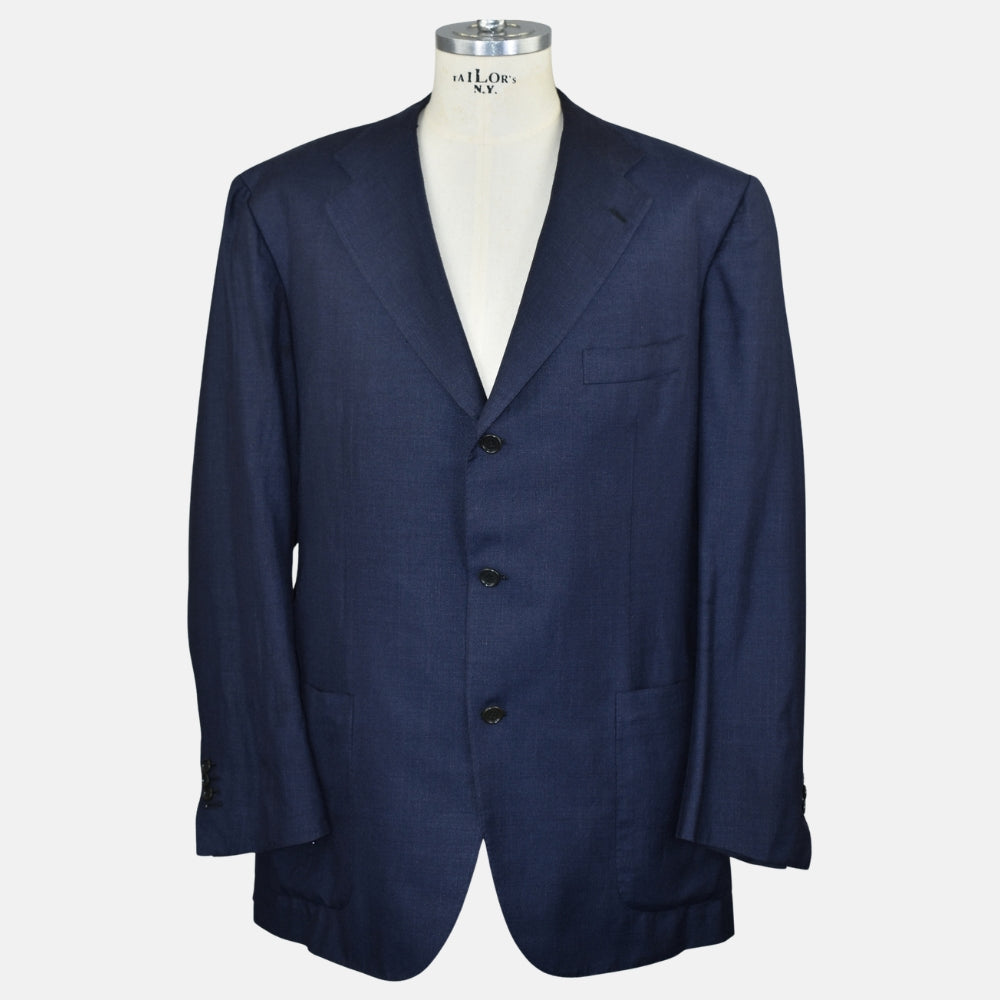 Navy Blue Silk/Linen Blazer