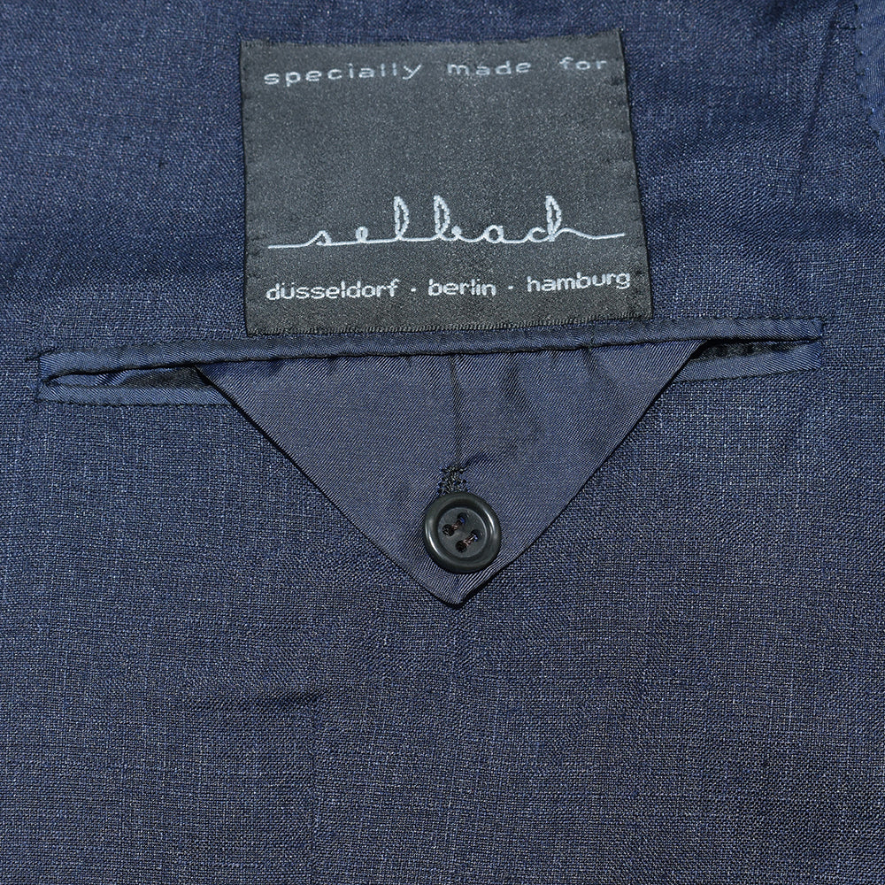 Navy Blue Silk/Linen Blazer