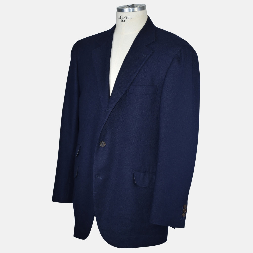 Navy Cashmere Silk Blazer