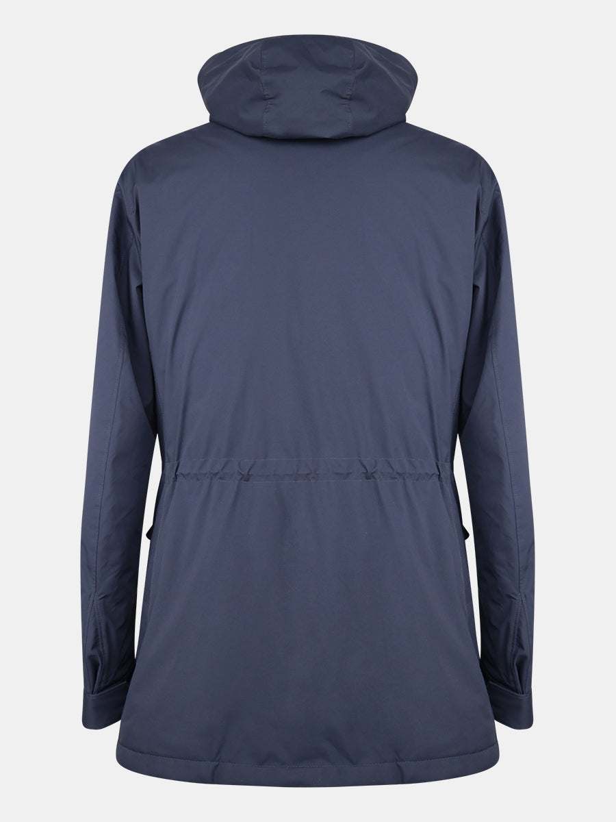 Navy Hooded Castarino Lined Coat