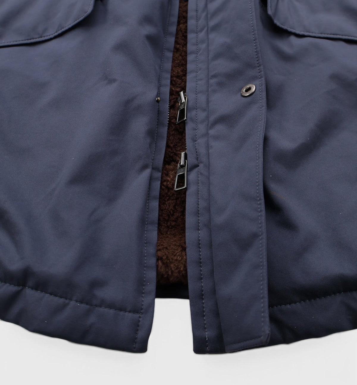 Navy Hooded Castarino Lined Coat