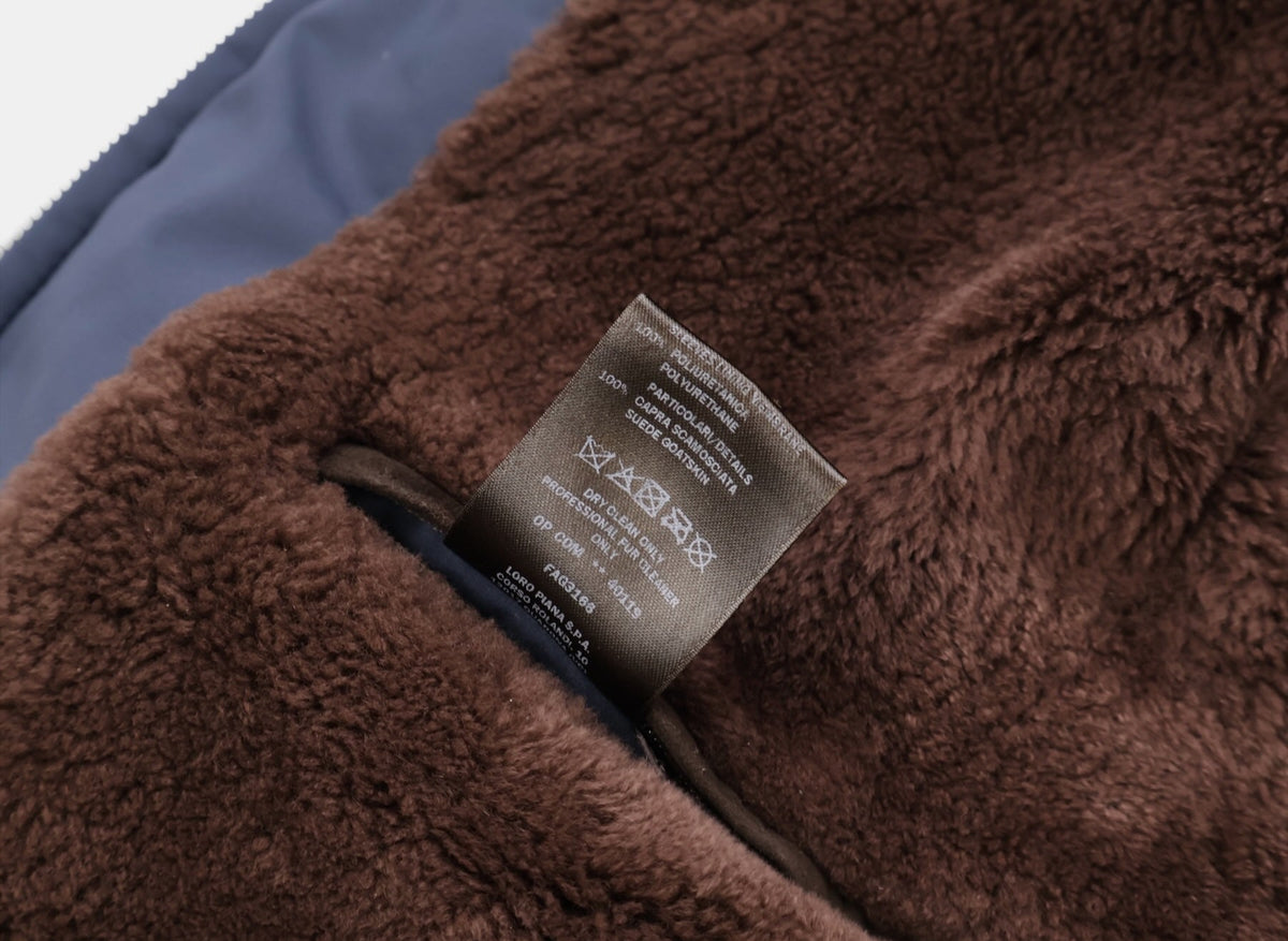 Navy Hooded Castarino Lined Coat