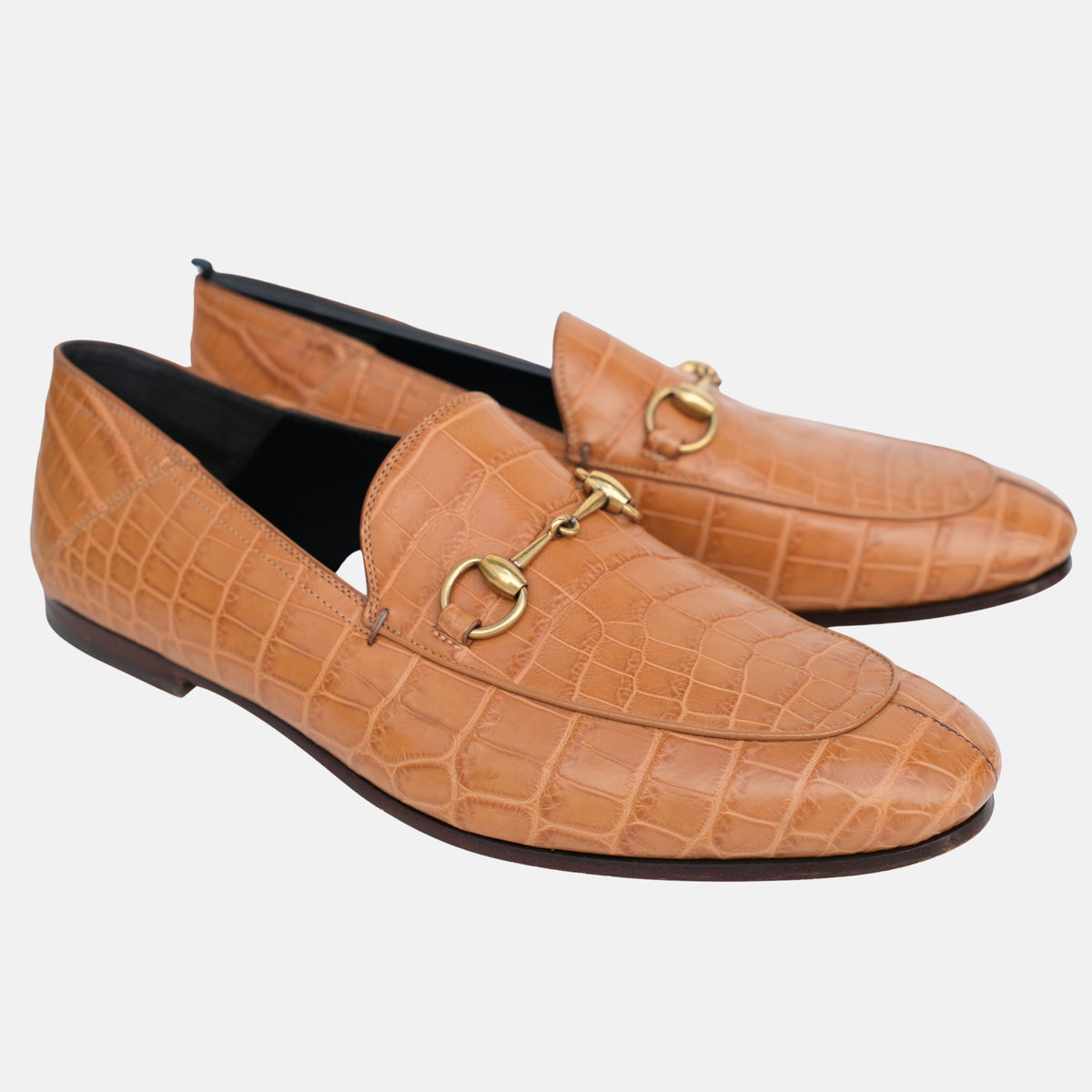 Braune Loafers aus Krokodilleder (EU 43.5)