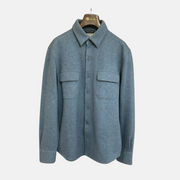Grey/Blue Melange Cashmere Overshirt (S)
