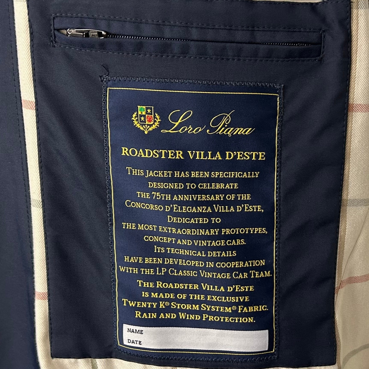 Loro Piana Roadster Villa D'Este Jacket Navy (XXL)