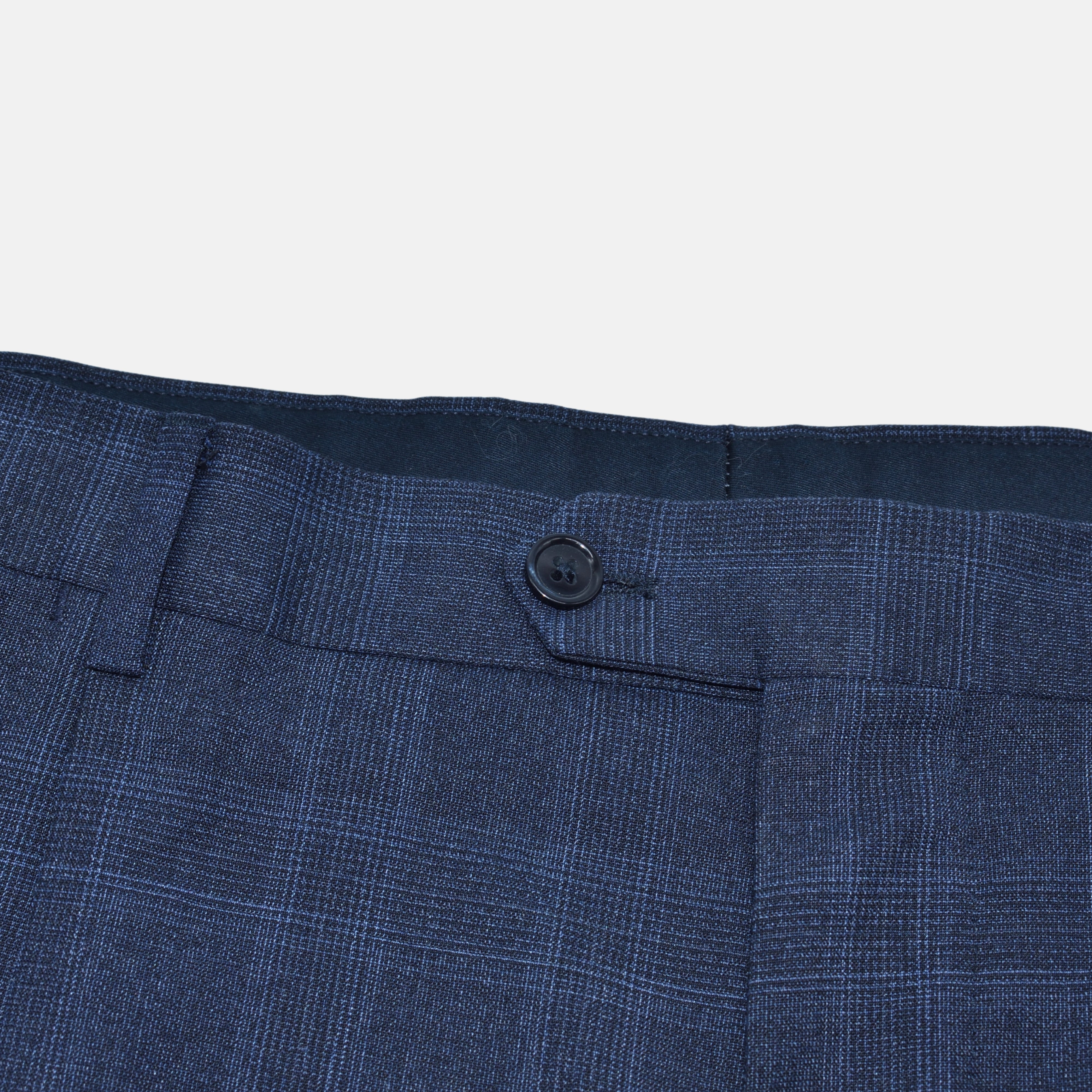 Blue Checkered Suit made of Polyester/Wool (EU 50)