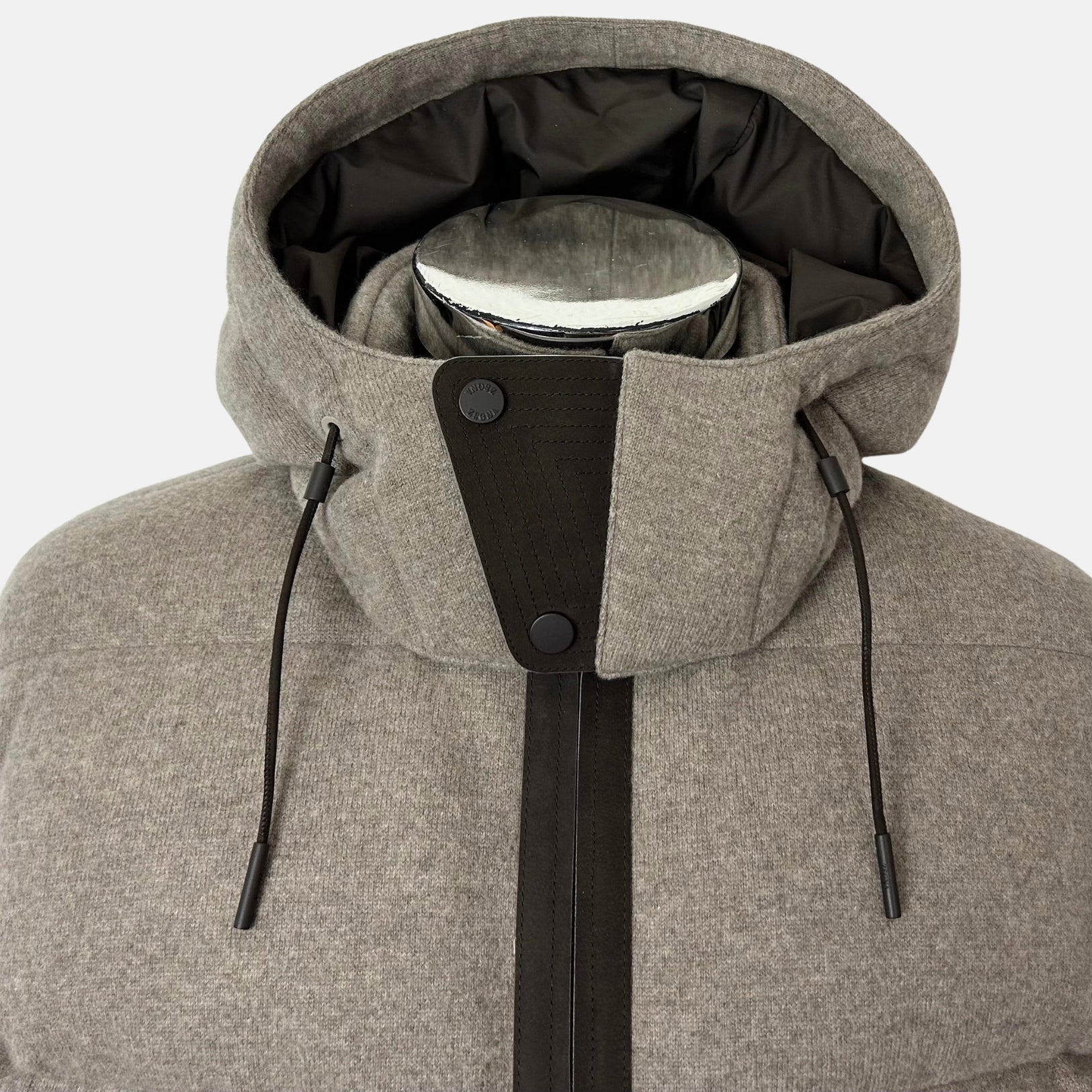 Greige Down Bomber Jacket made of Cashmere (EU 48)
