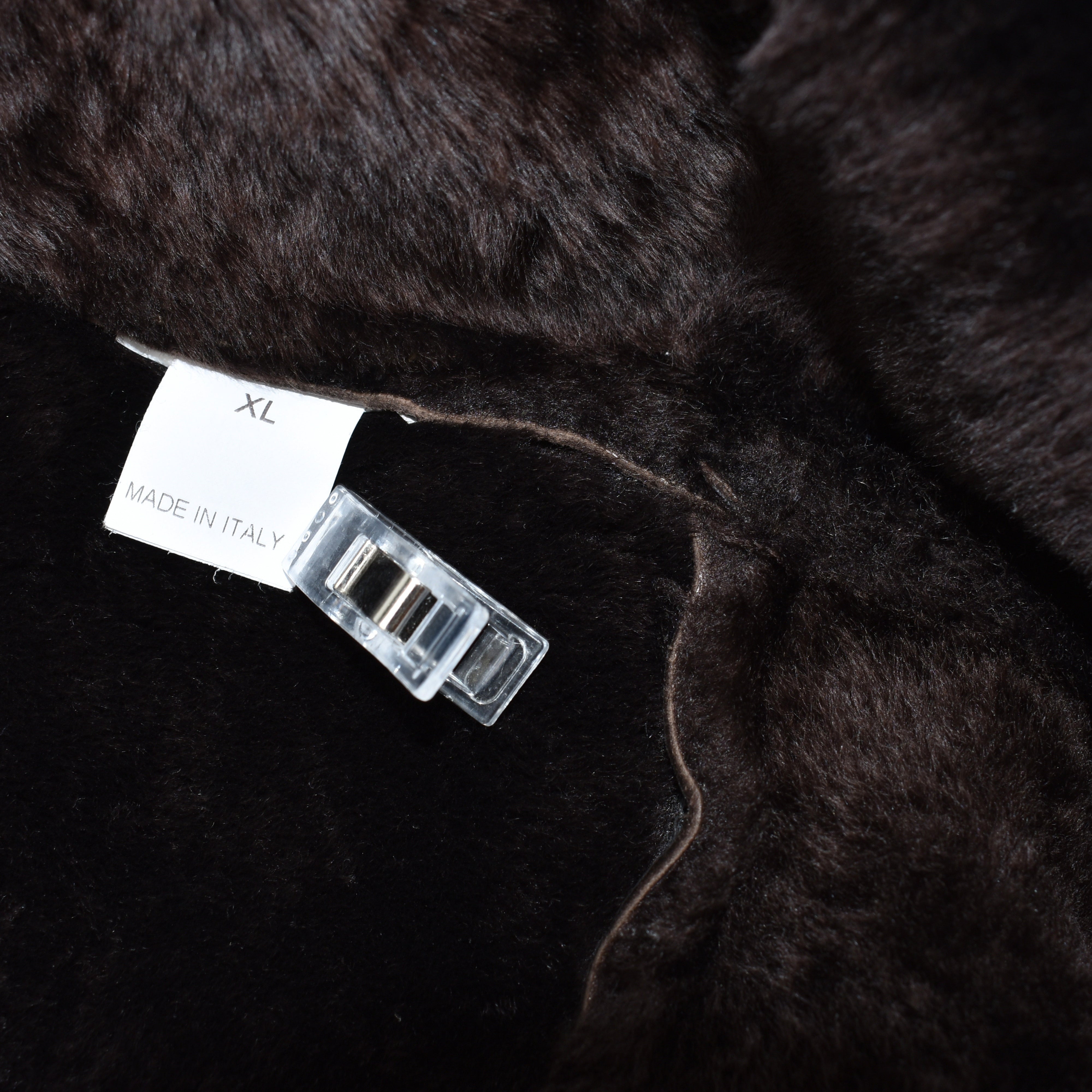 Brauner Shearling-Mantel (XL)