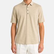 Beige Polo Shirt made of Linen (EU 52)