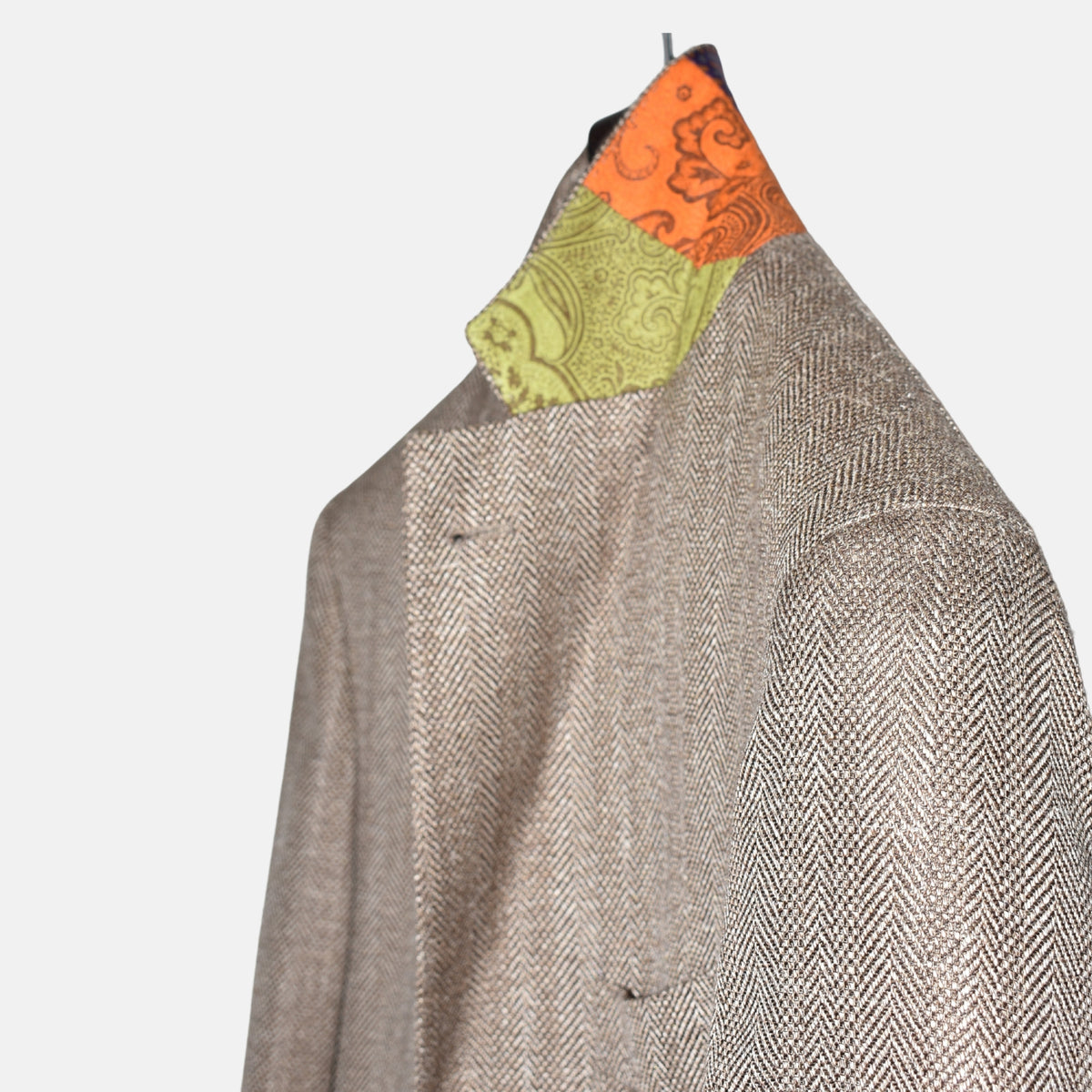 Beige Herringbone Blazer made of Wool/Silk (EU 50)