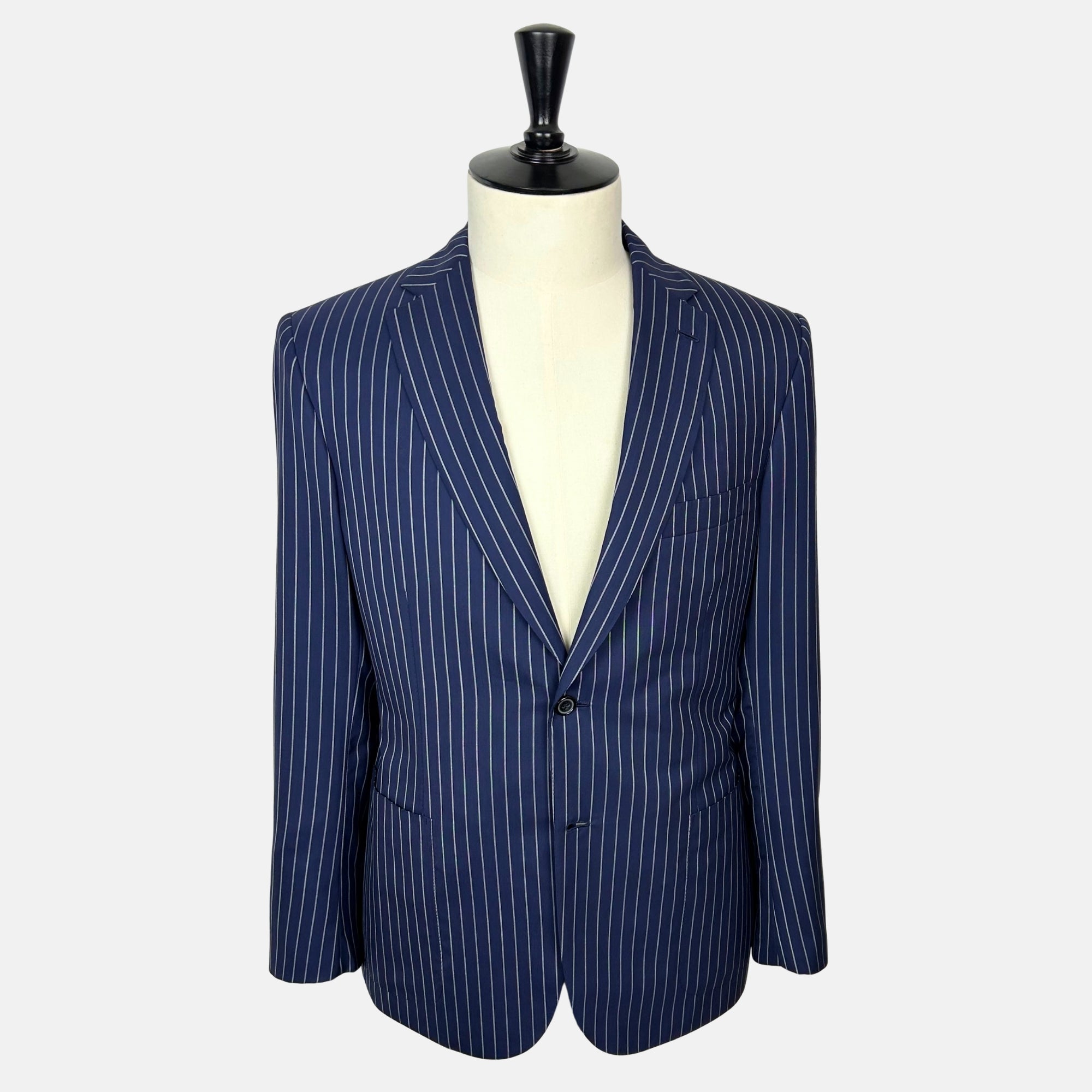 Navy Striped Blazer made of Wool/Silk (EU 50)
