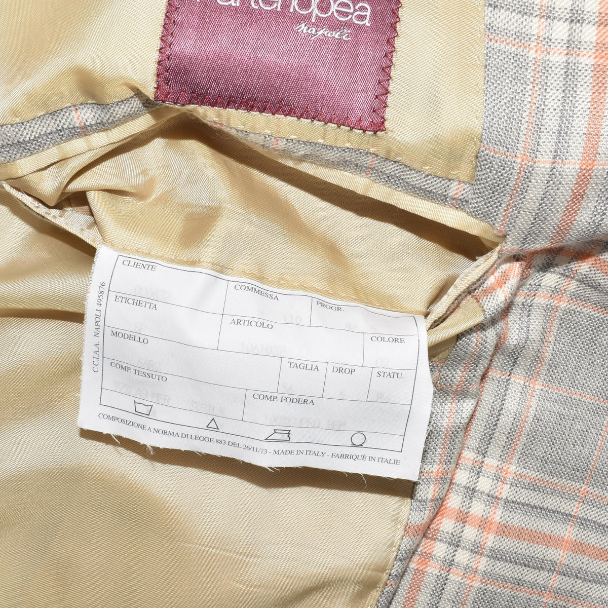 Grau/Orange Kaschmir-Blazer (EU 56)
