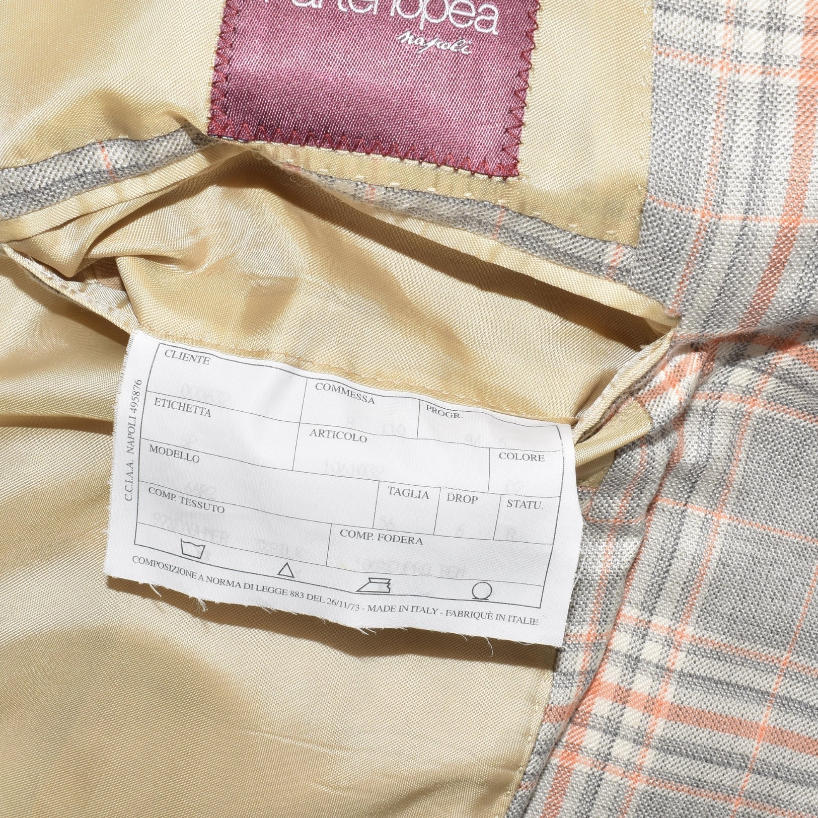 Grey/Orange Cashmere Blazer (EU 56)