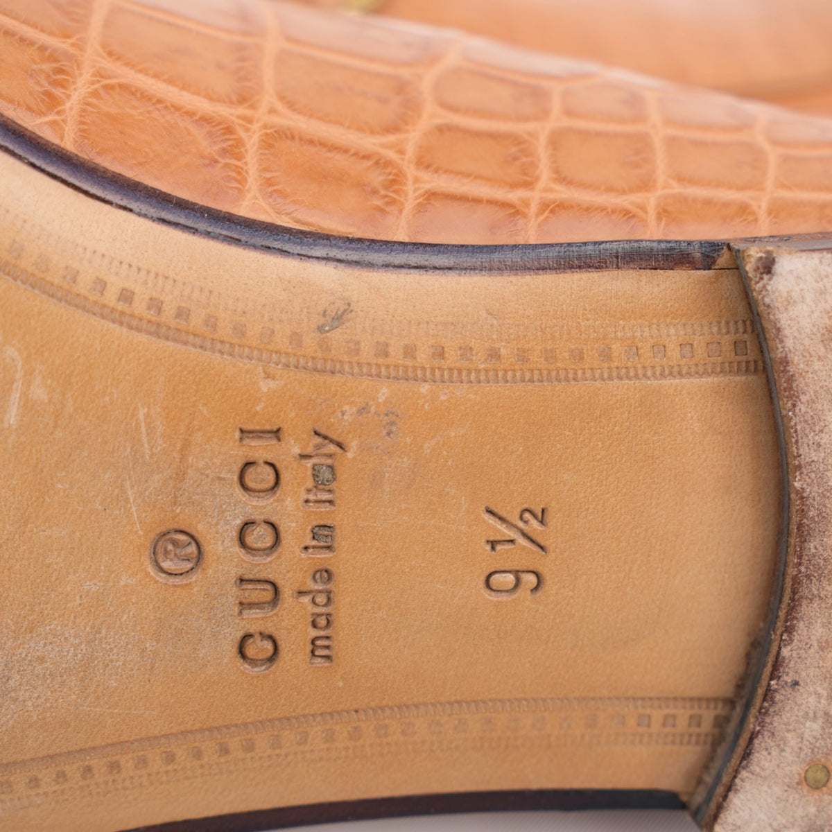 Braune Loafers aus Krokodilleder (EU 43.5)