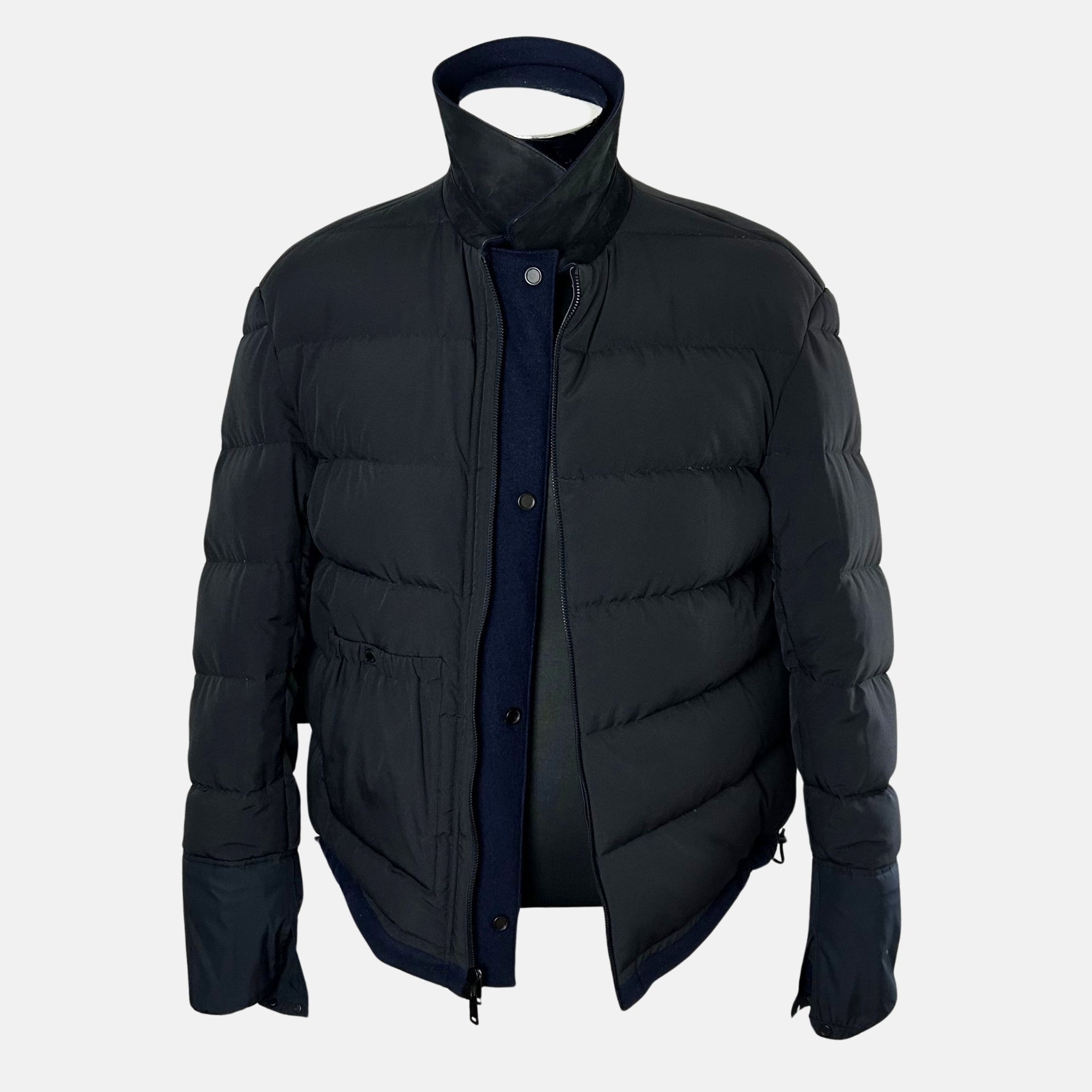 Navy Down Bomber Jacket made of Wool/Cashmere (EU 48)