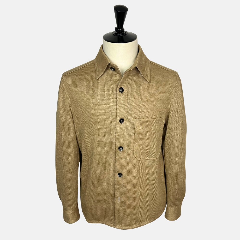 Beige-Camel Overshirt made if Linen (EU 48)
