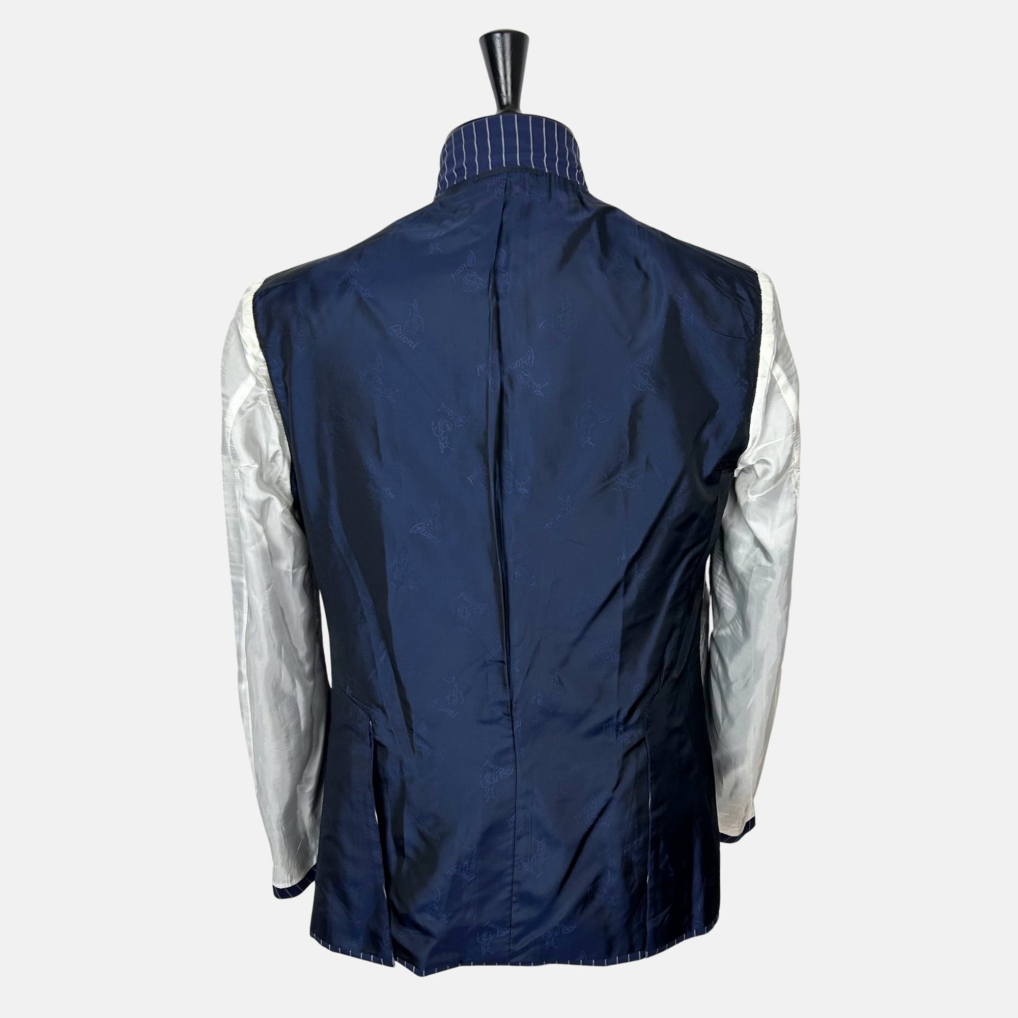 Navy Striped Blazer made of Wool/Silk (EU 50)