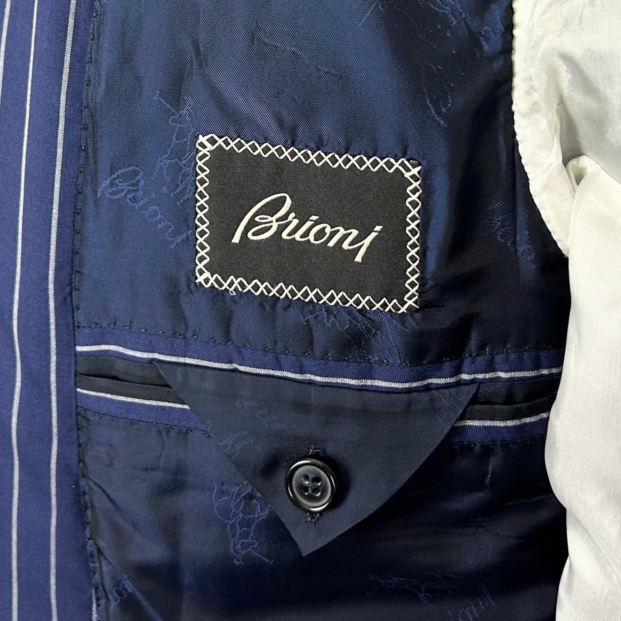 Navy Striped Blazer made of Wool/Silk (EU 50)