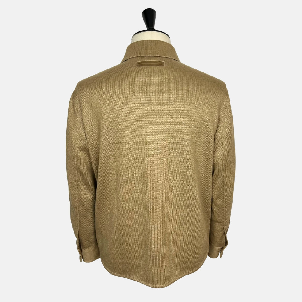 Beige-Camel Overshirt made if Linen (EU 48)