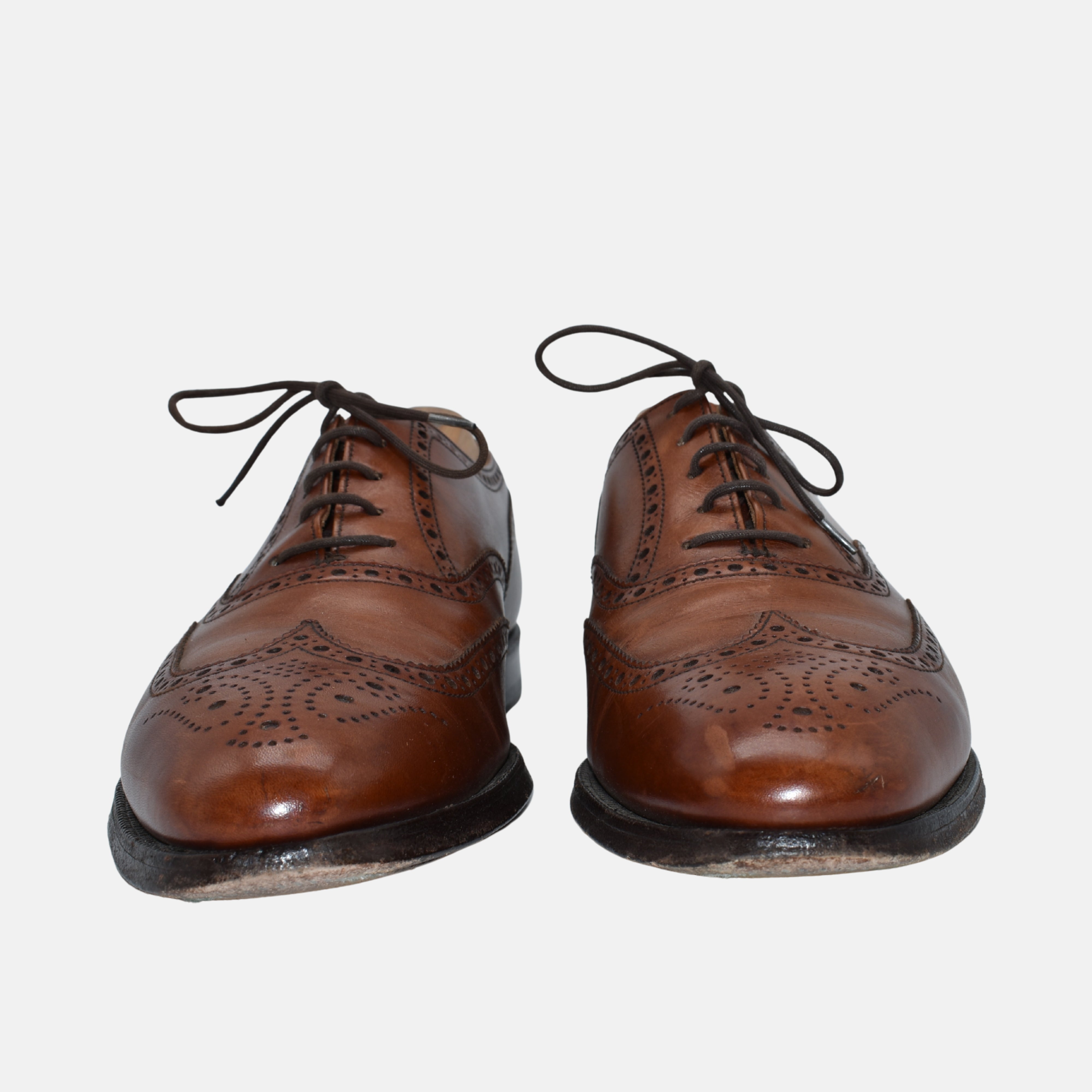 Cognac Budapester Leather Shoes "Finsbury" (EU 42)