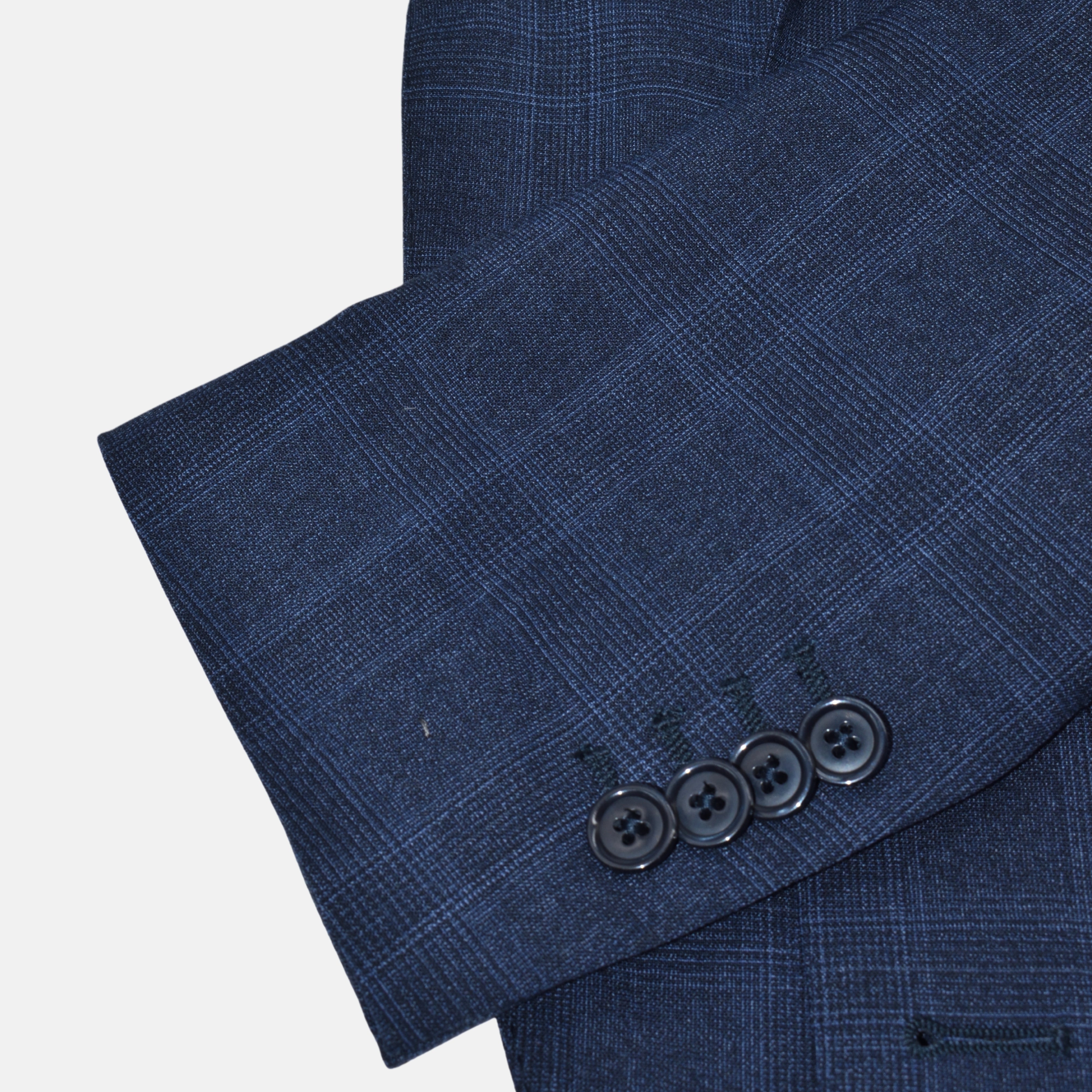 Blue Checkered Suit made of Polyester/Wool (EU 50)
