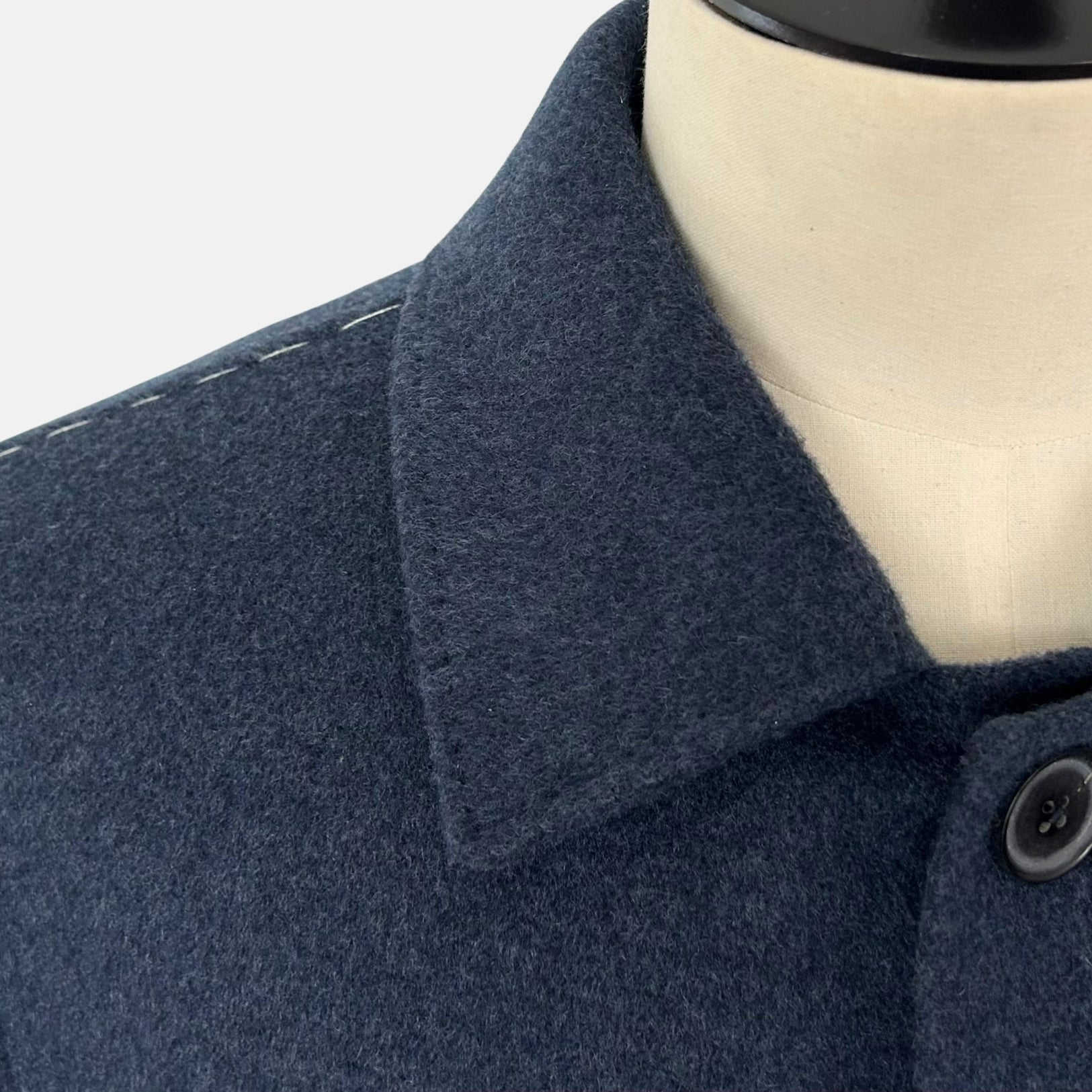 Blue Coat made of Cashmere/Leather Details (EU 48)