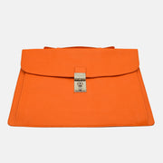 Orange Leather Brief Case