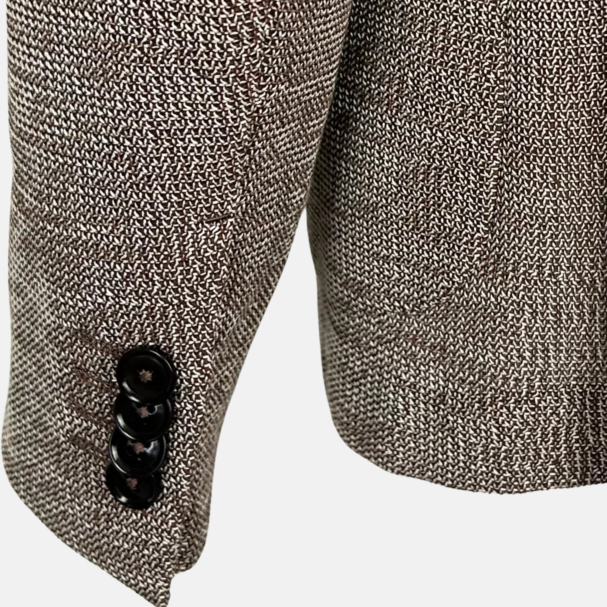 Brown Patterned Blazer made of Cotton (EU 48)