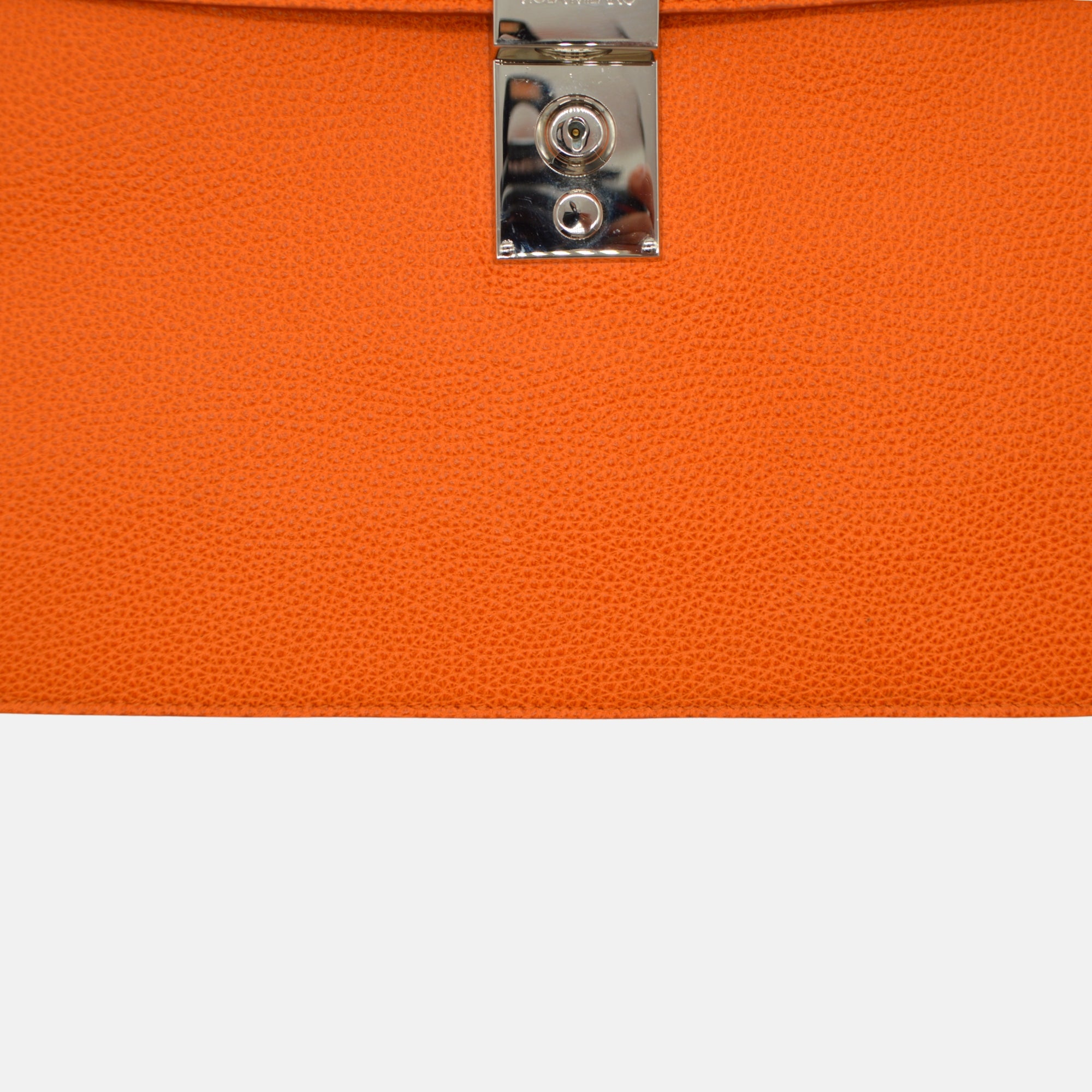 Orange Leather Brief Case