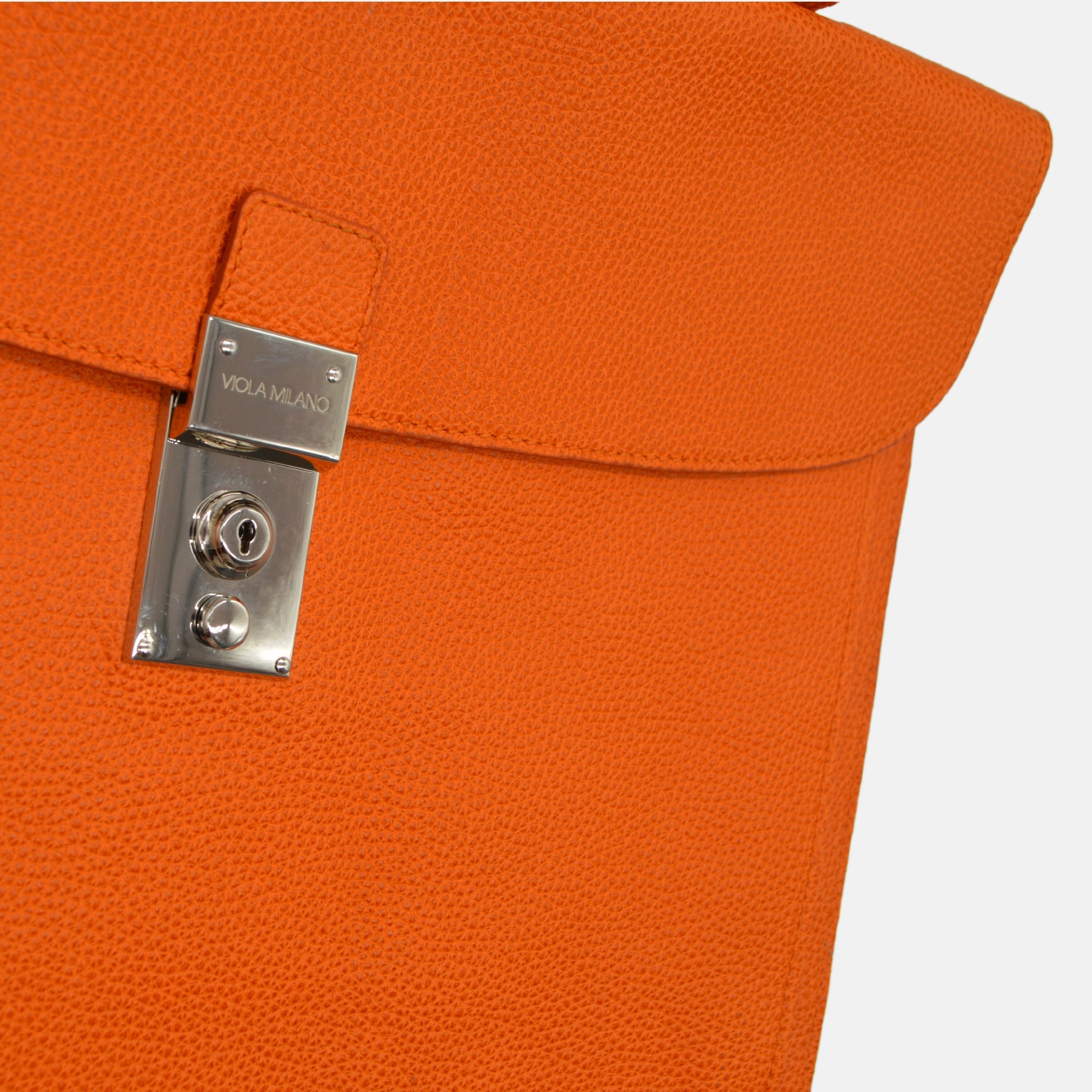 Orange Leather Brief Case