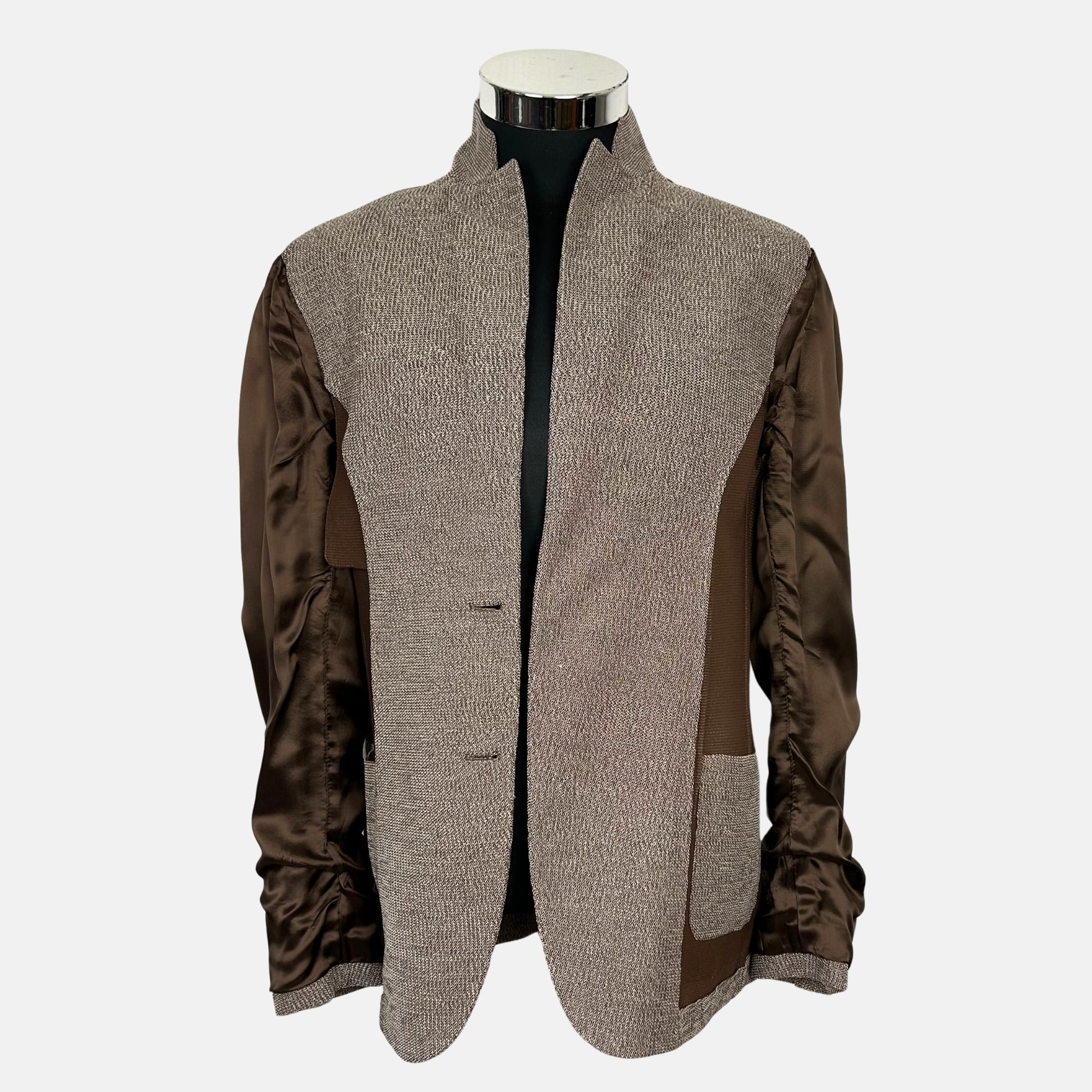 Brown Patterned Blazer made of Cotton (EU 48)