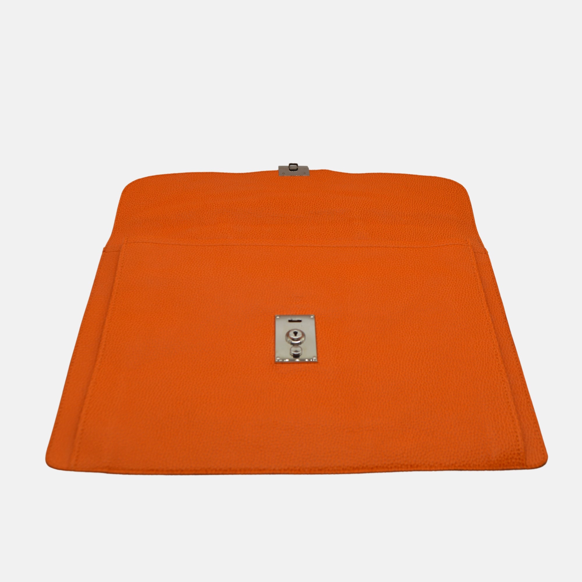 Orange Leather Brief Case