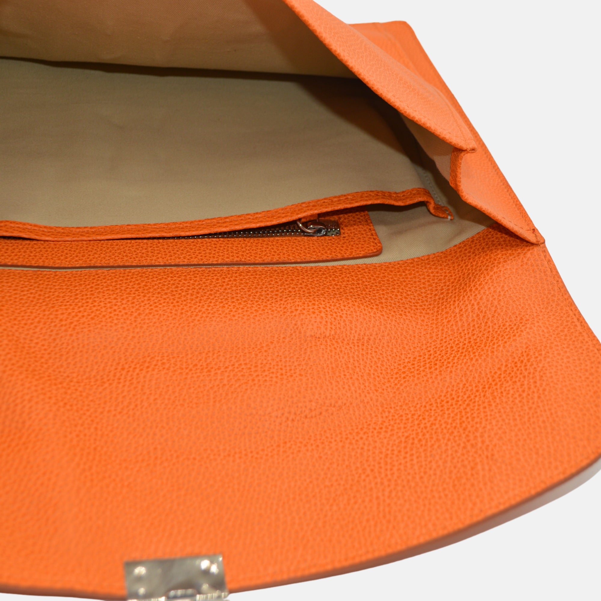 Orange Leather Brief Case