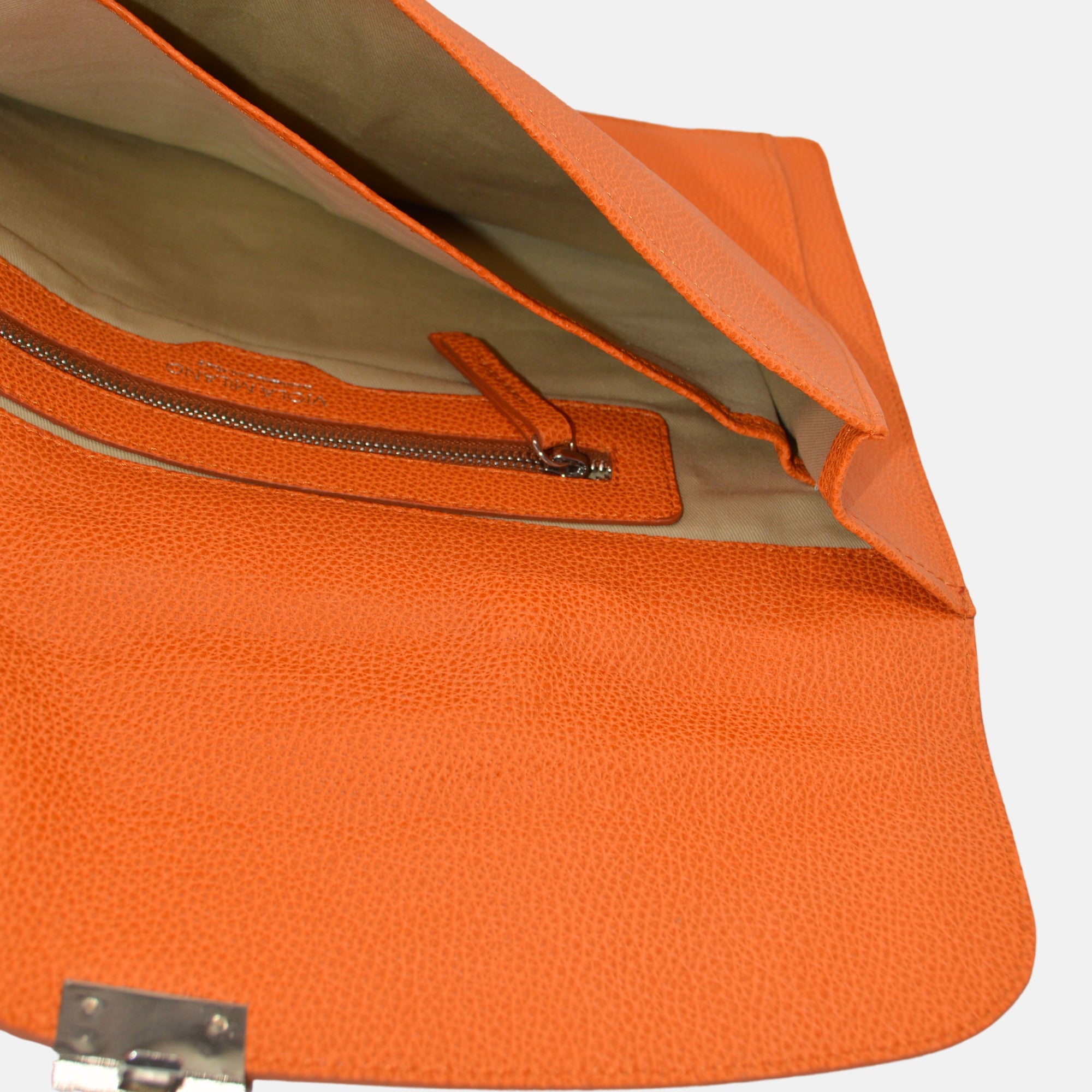 Orange Leather Brief Case