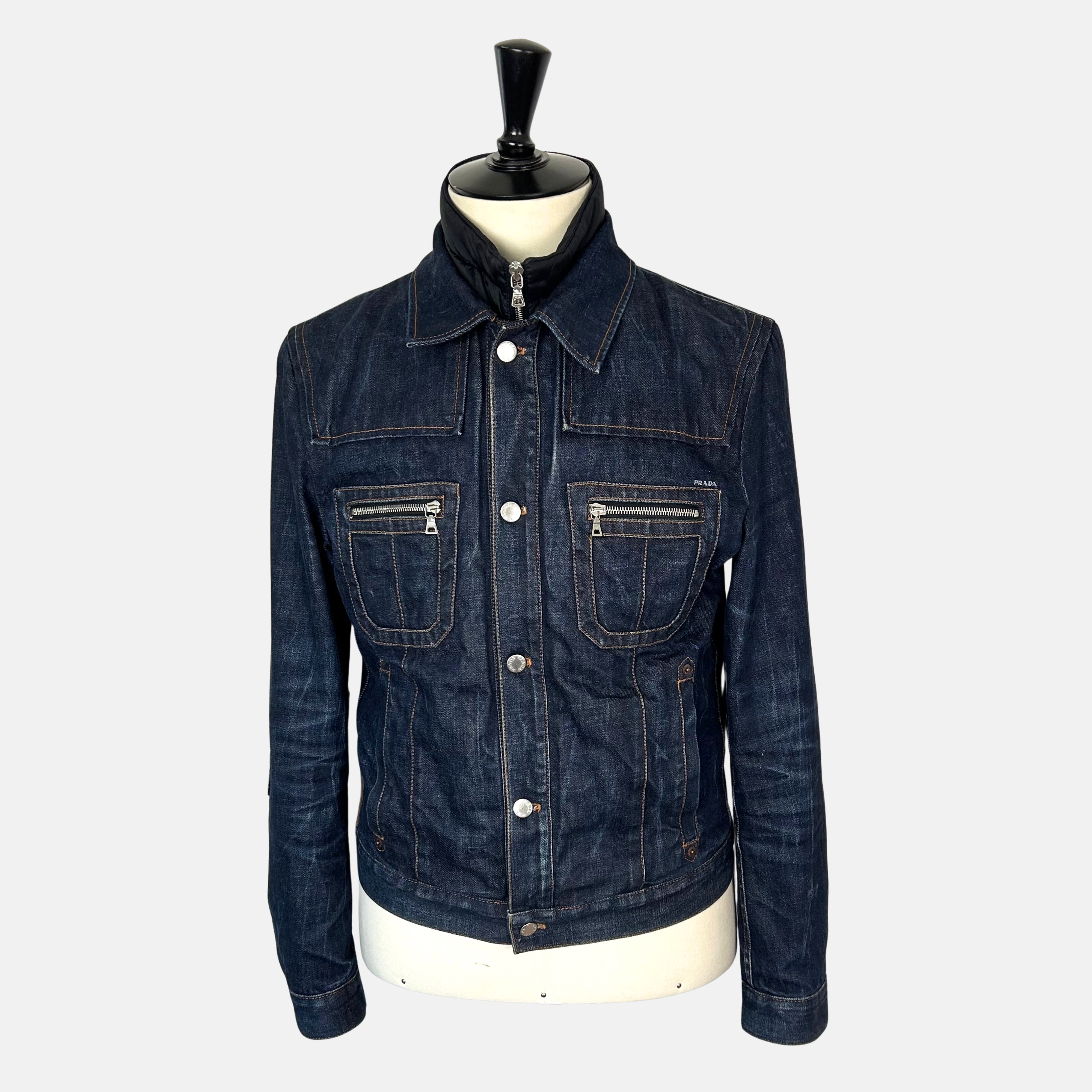 Navy Denim Jacket with Integrated Vest (EU 50)