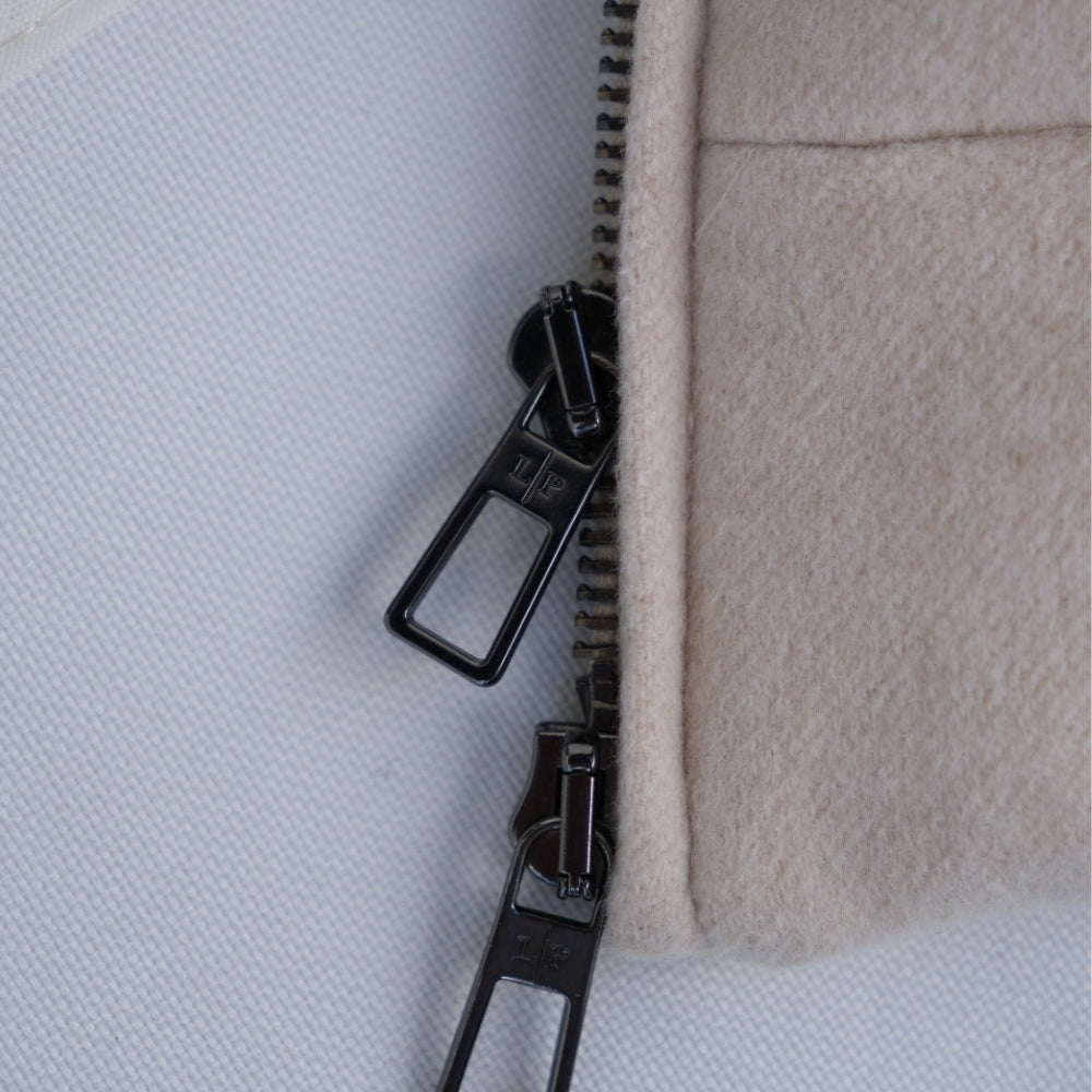 Beige Down Jacket "C.O.L.D." made of Cashmere (L)