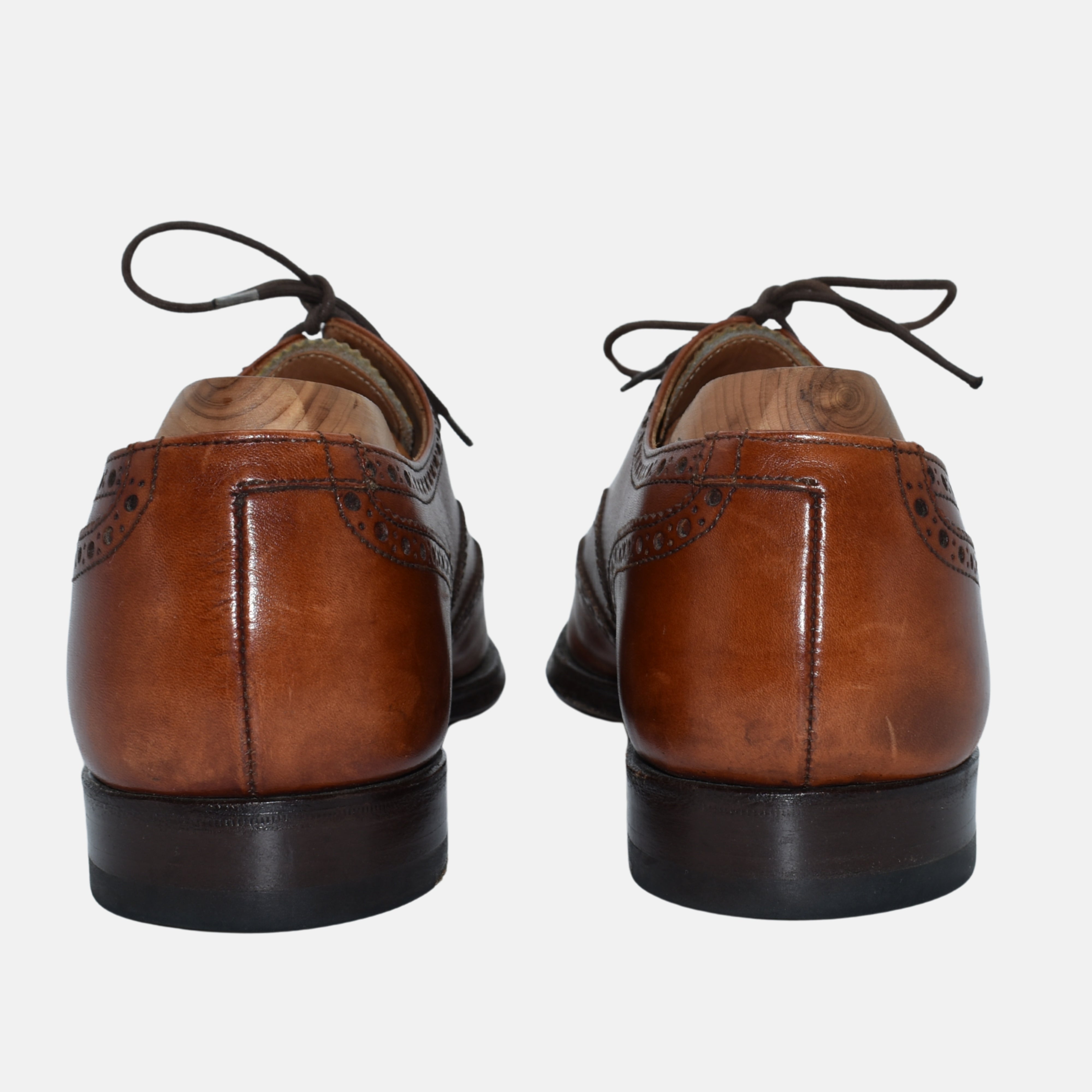 Cognac Budapester Leather Shoes "Finsbury" (EU 42)