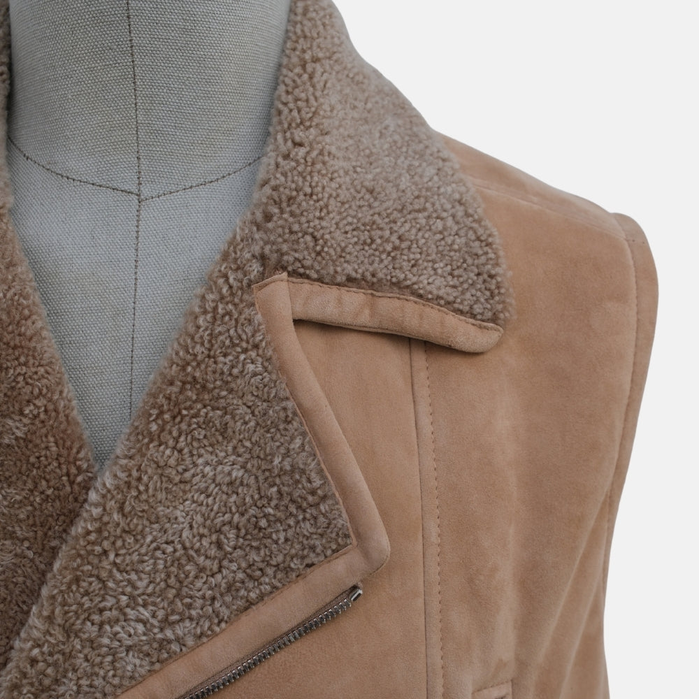 Beige Shearling Vest (M)