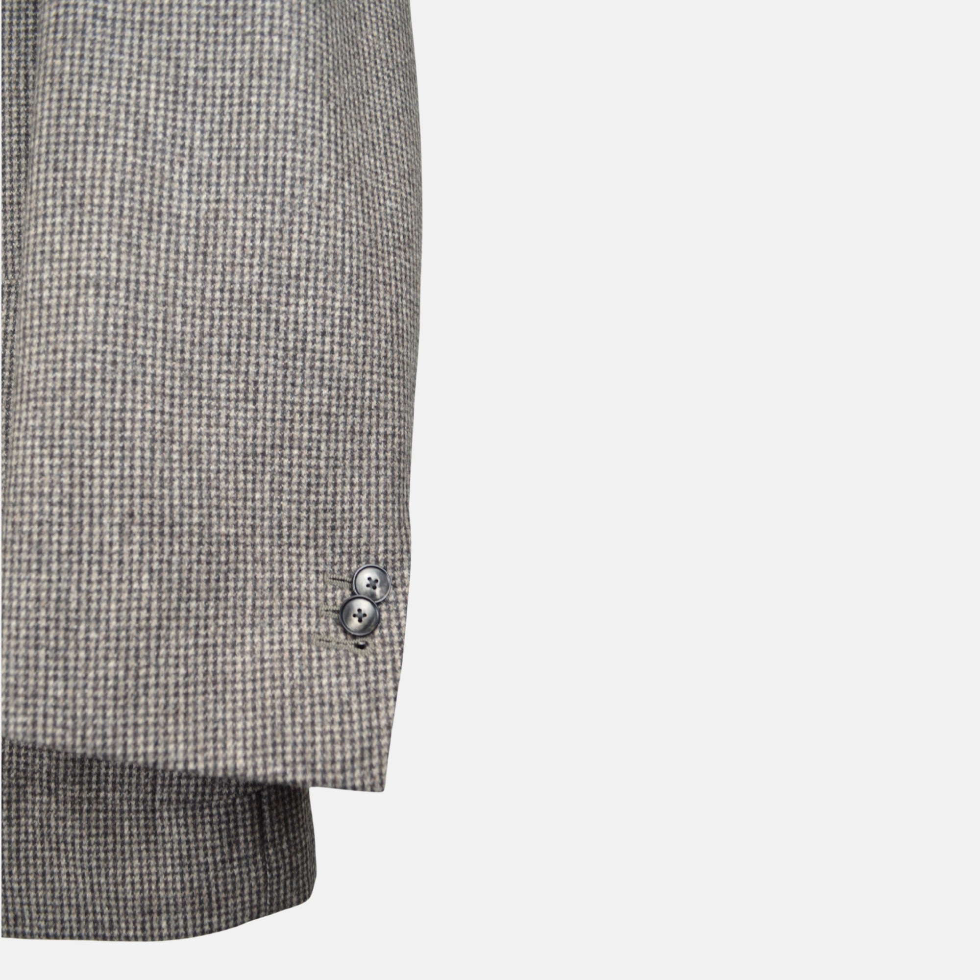 Grey Patterned Flannel Blazer made of Wool (EU 56)