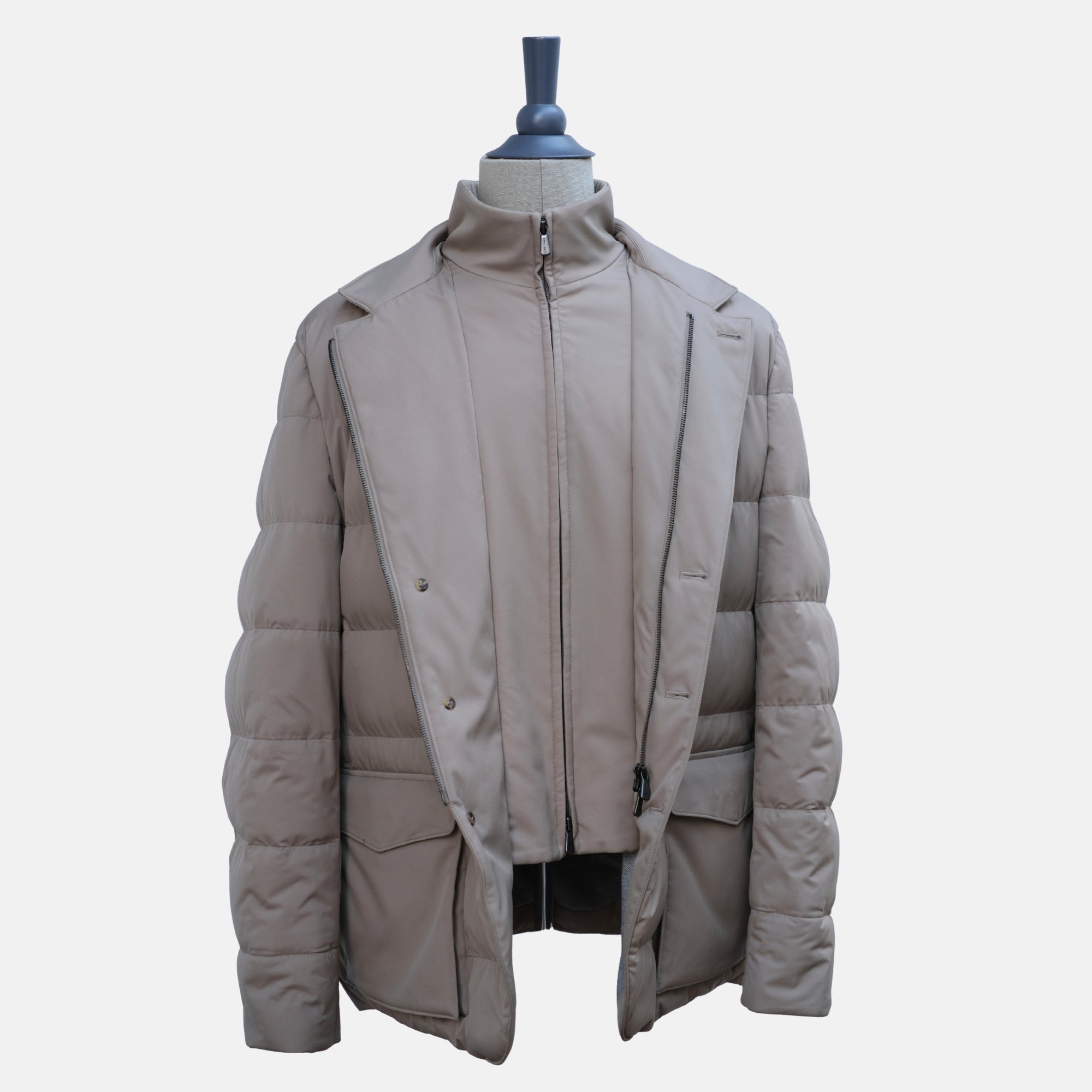 Taupe Down Jacket made of Nylon (XL)