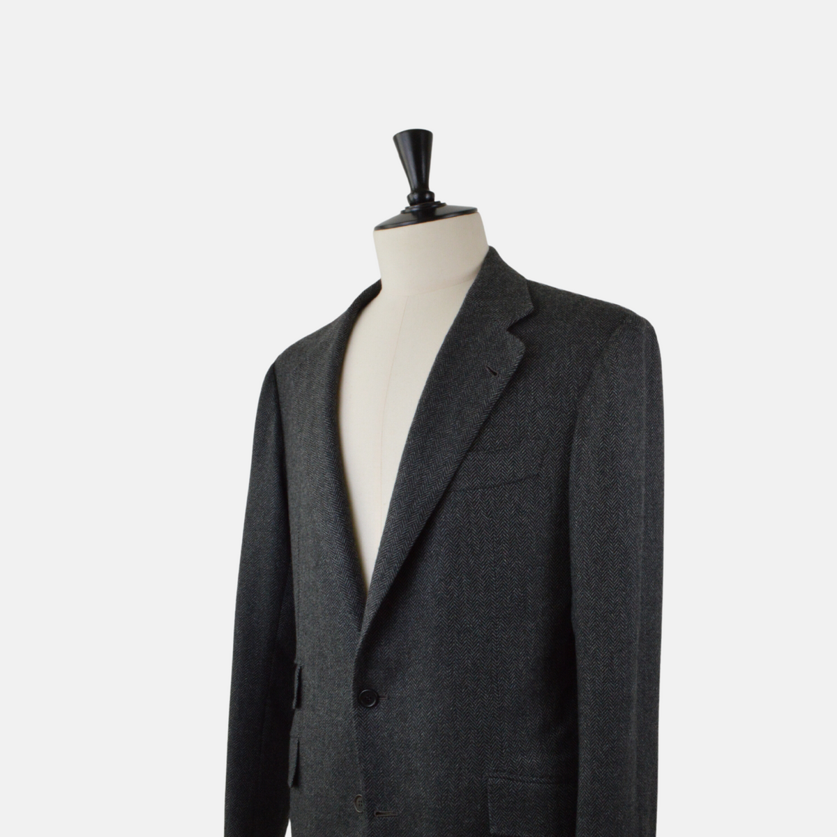 Charcoal Herringbone Blazer made of Cashmere (EU 50L)