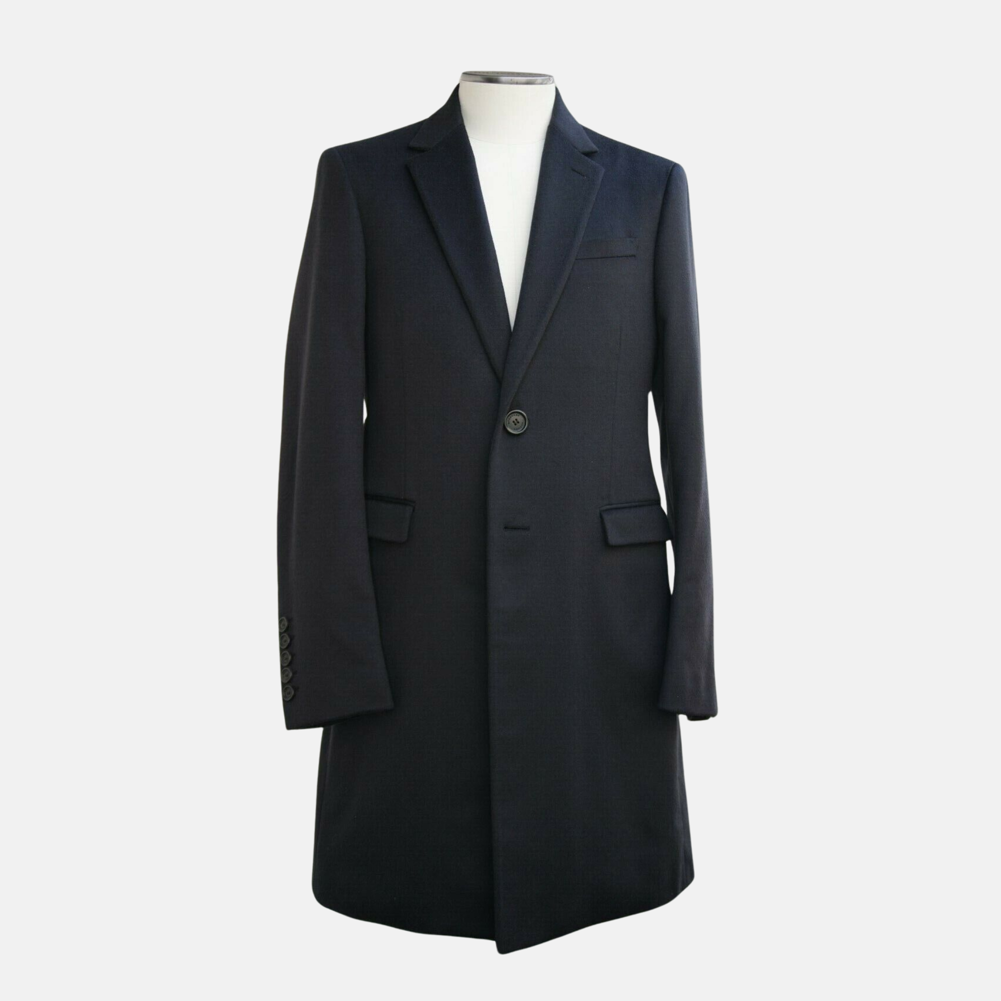 Navy Blue Cashmere Coat