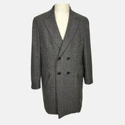 Navy/Grey Patterned Coat made of Wool (52)