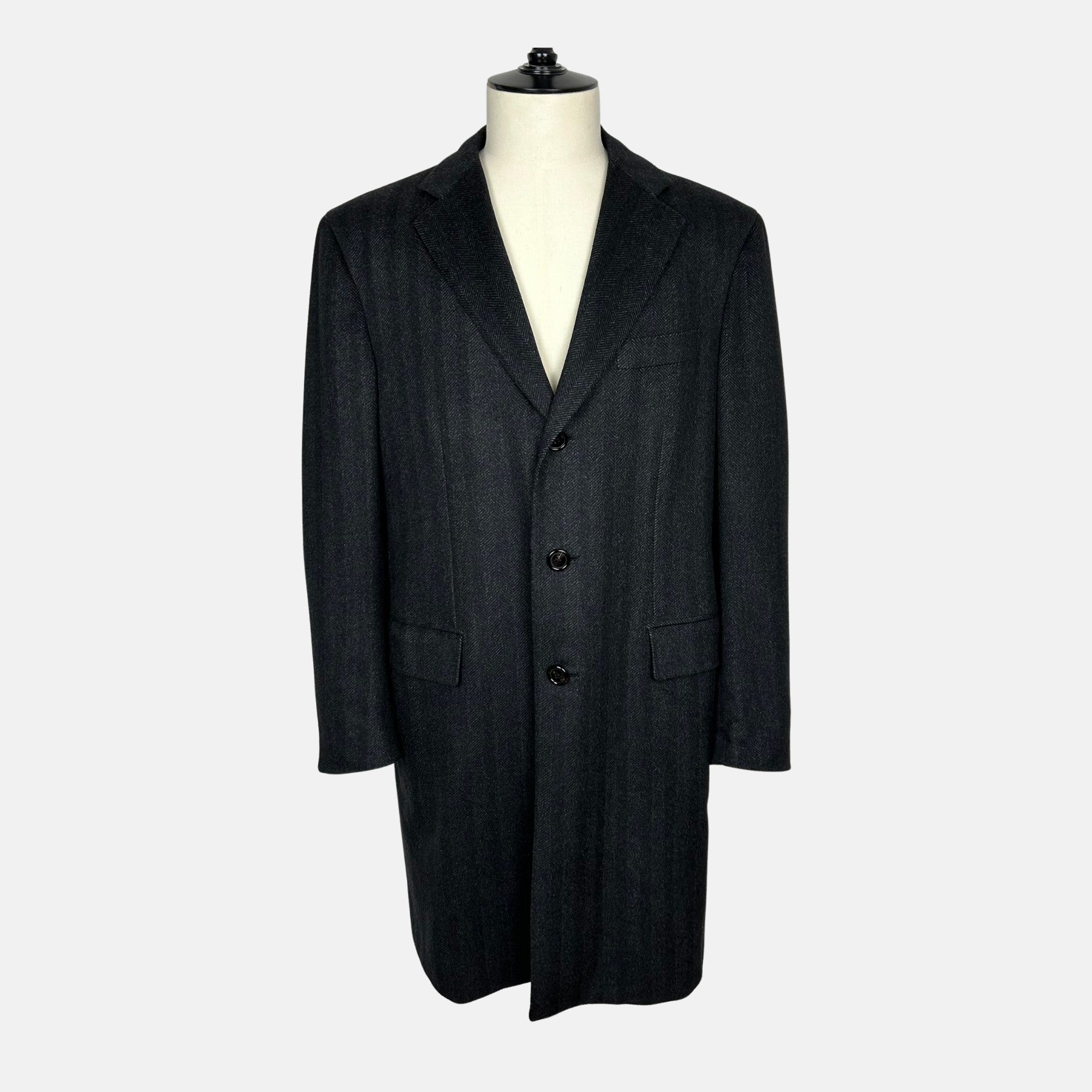 Charcoal Patterned Cashmere Coat (55)