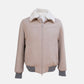 Sand Cashmere Jacket with Fur Collar (S)