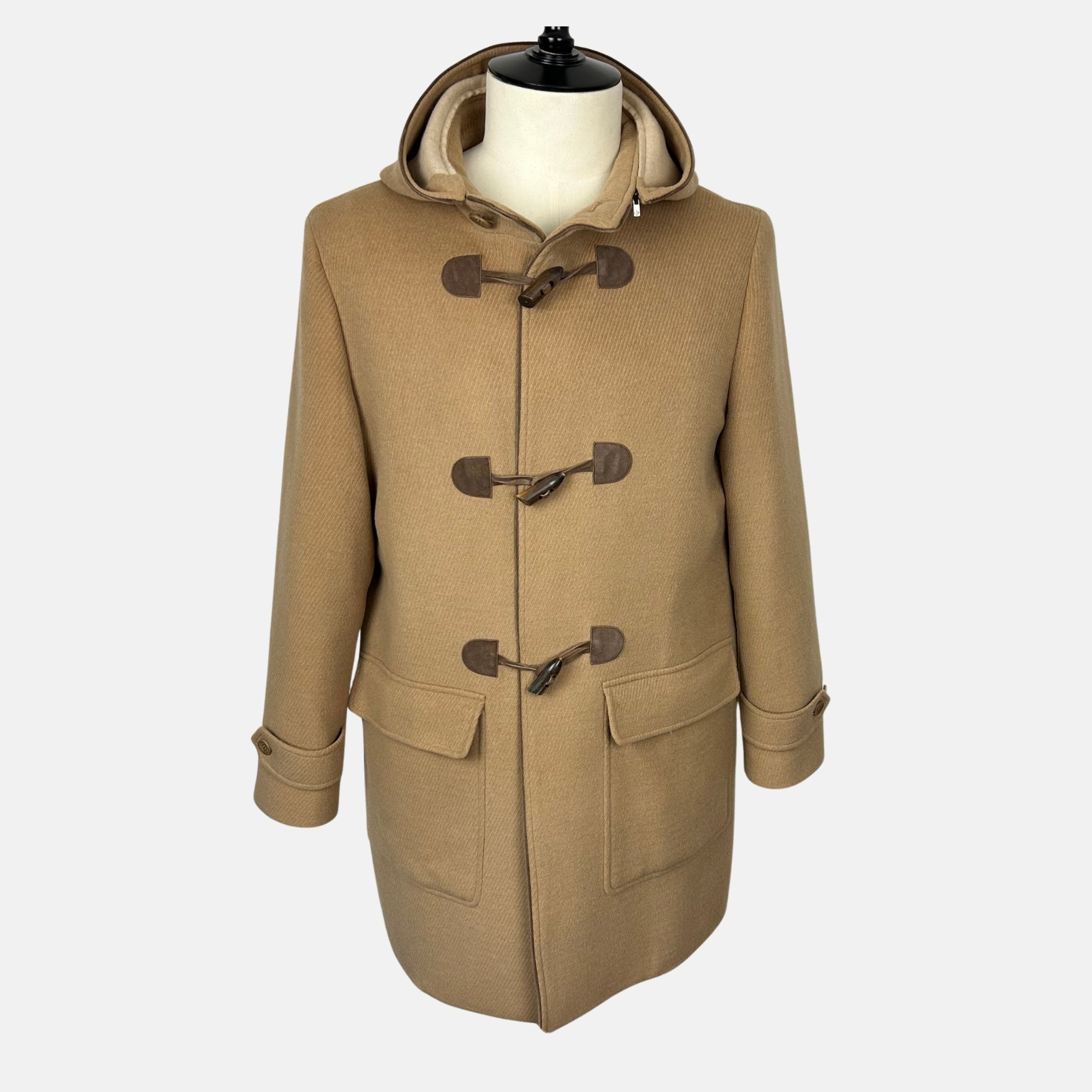 Camel Dufflecoat made of Camel Hair with Suede Details (L)