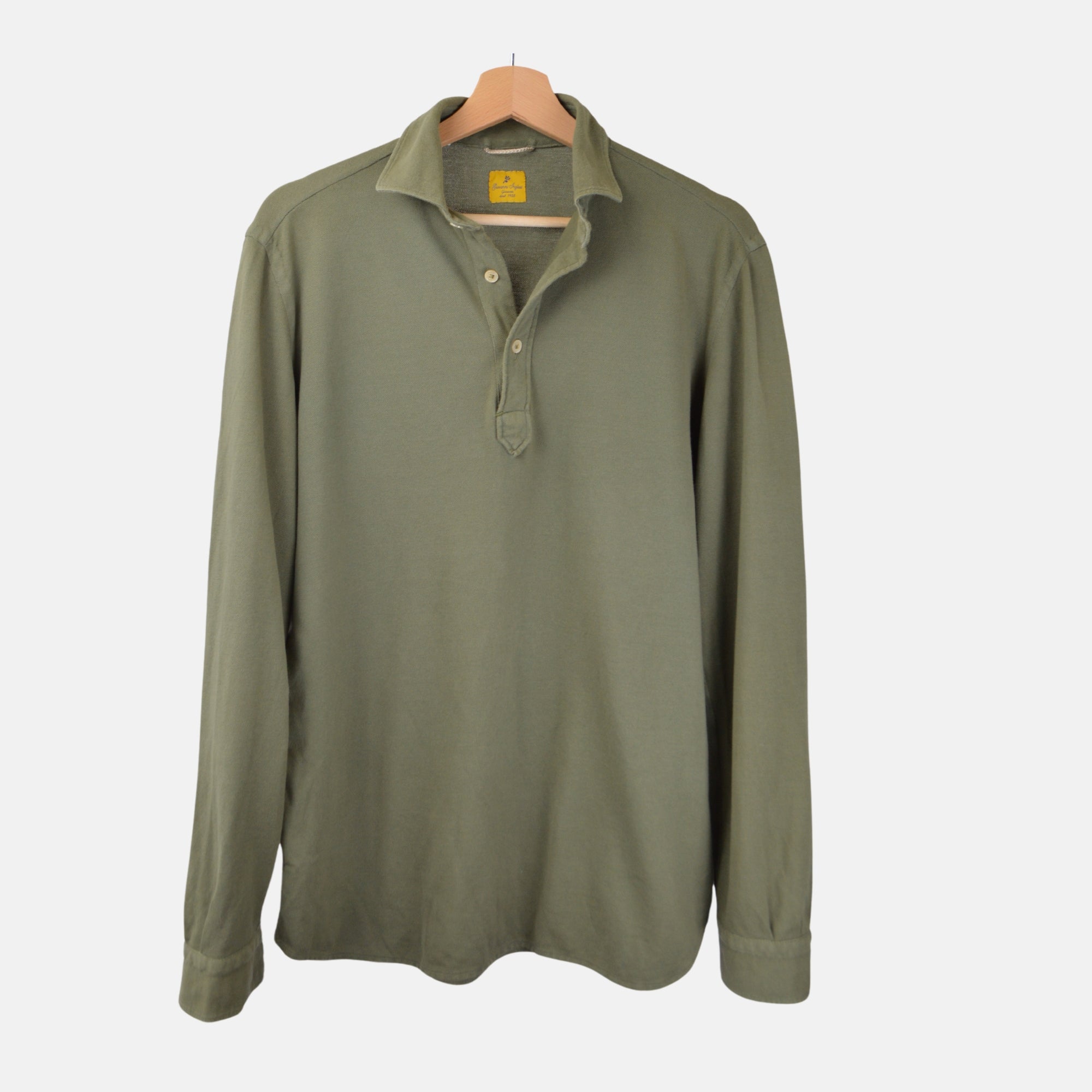 Olive Green Polo Shirt made of Cotton (L)